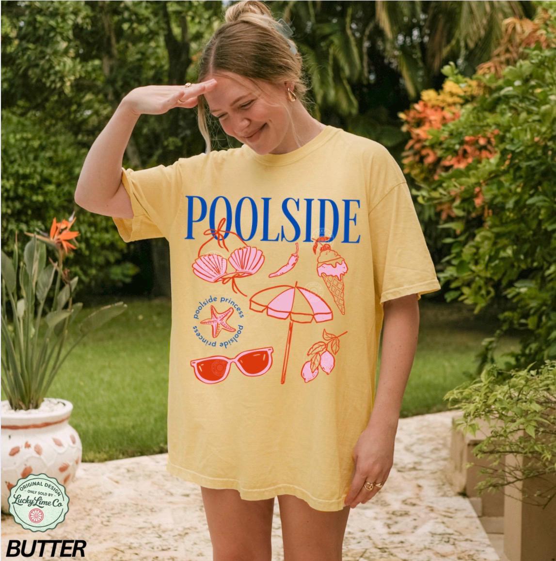 Poolside Princess Retro Summer Preppy Beach Summer Tee Vacation Travel Beachy Summer (4)