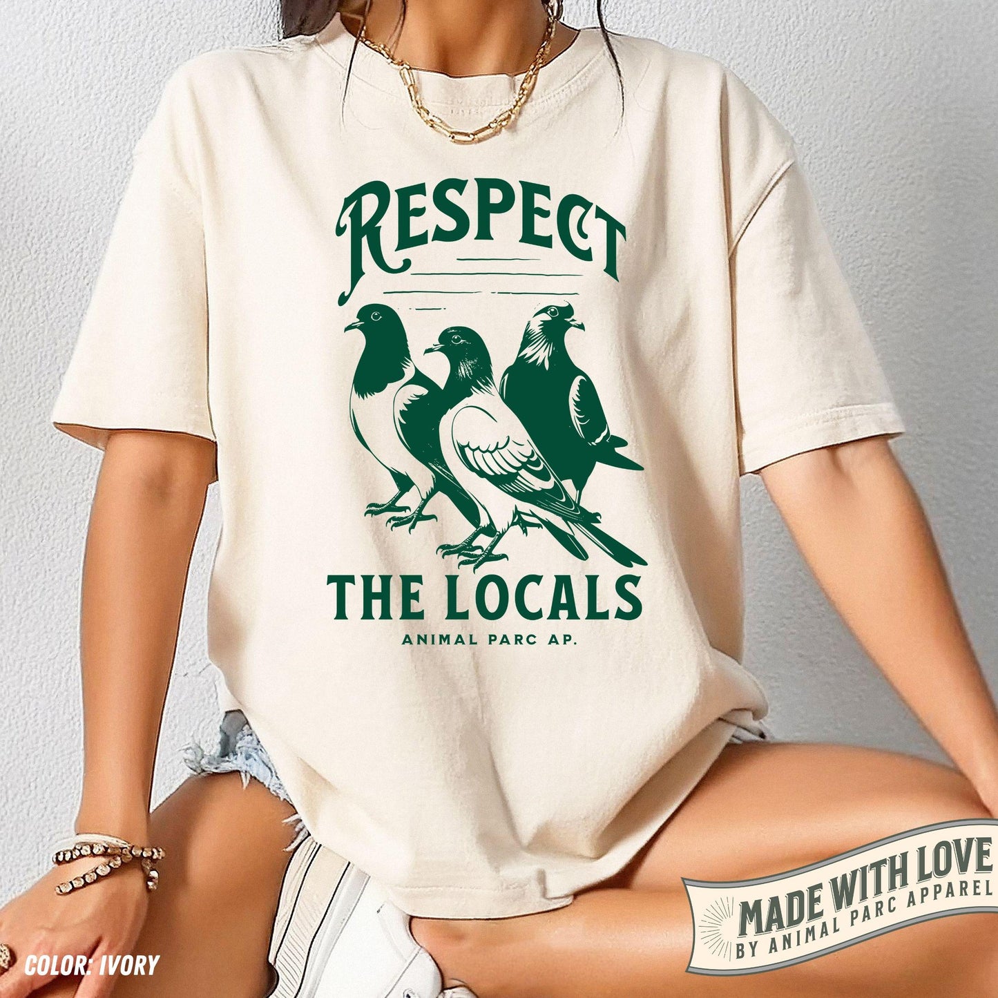 Respect Locals Pigeon Pigeon Lover Pigeons Vintage Tee Pigeon Silly Dove Tee Animals (1)