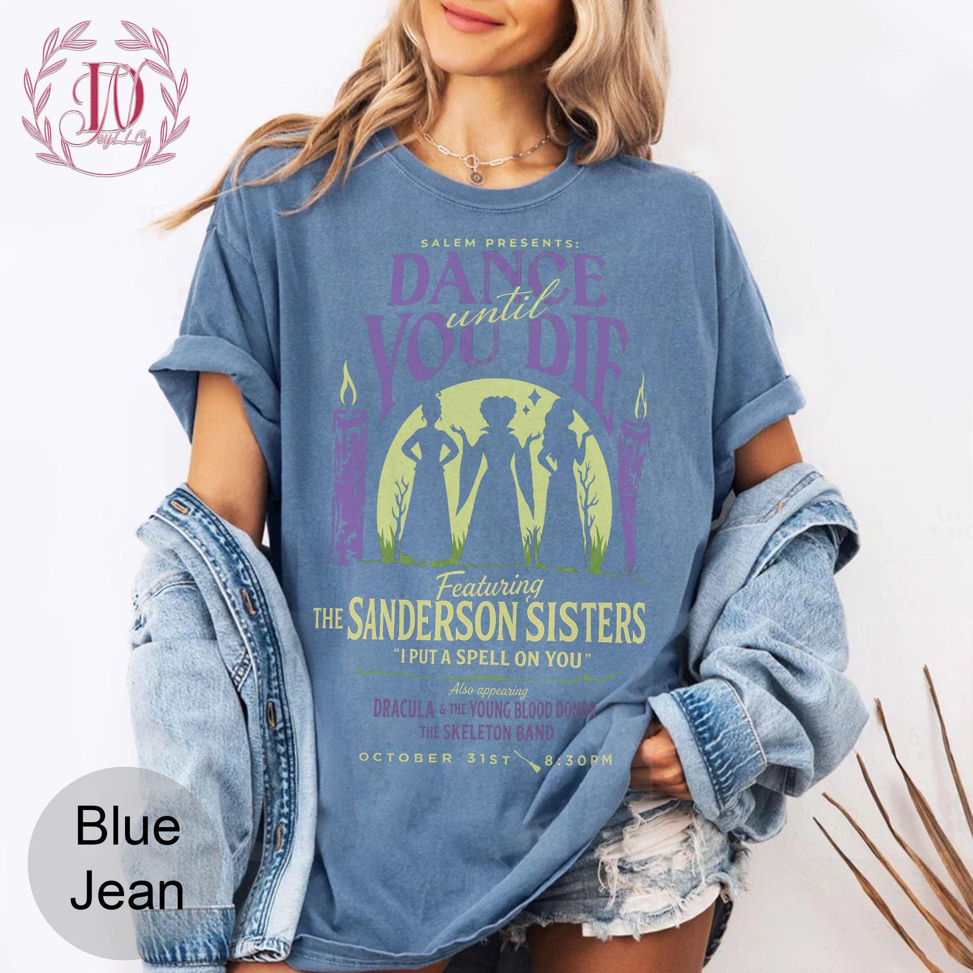 Vintage Dance Till Die Hocus Pocus Sanderson Sisters Halloween Tee Disney Sanderson Sisters Witches Tee Billy Butcherson Tee (3)