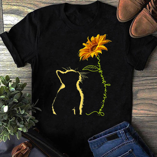 Cat Sunshine Cats Tee Cat Lovers Ca Sunflower Unisex T-shirt, Sweatshirt, Hoodie (1)