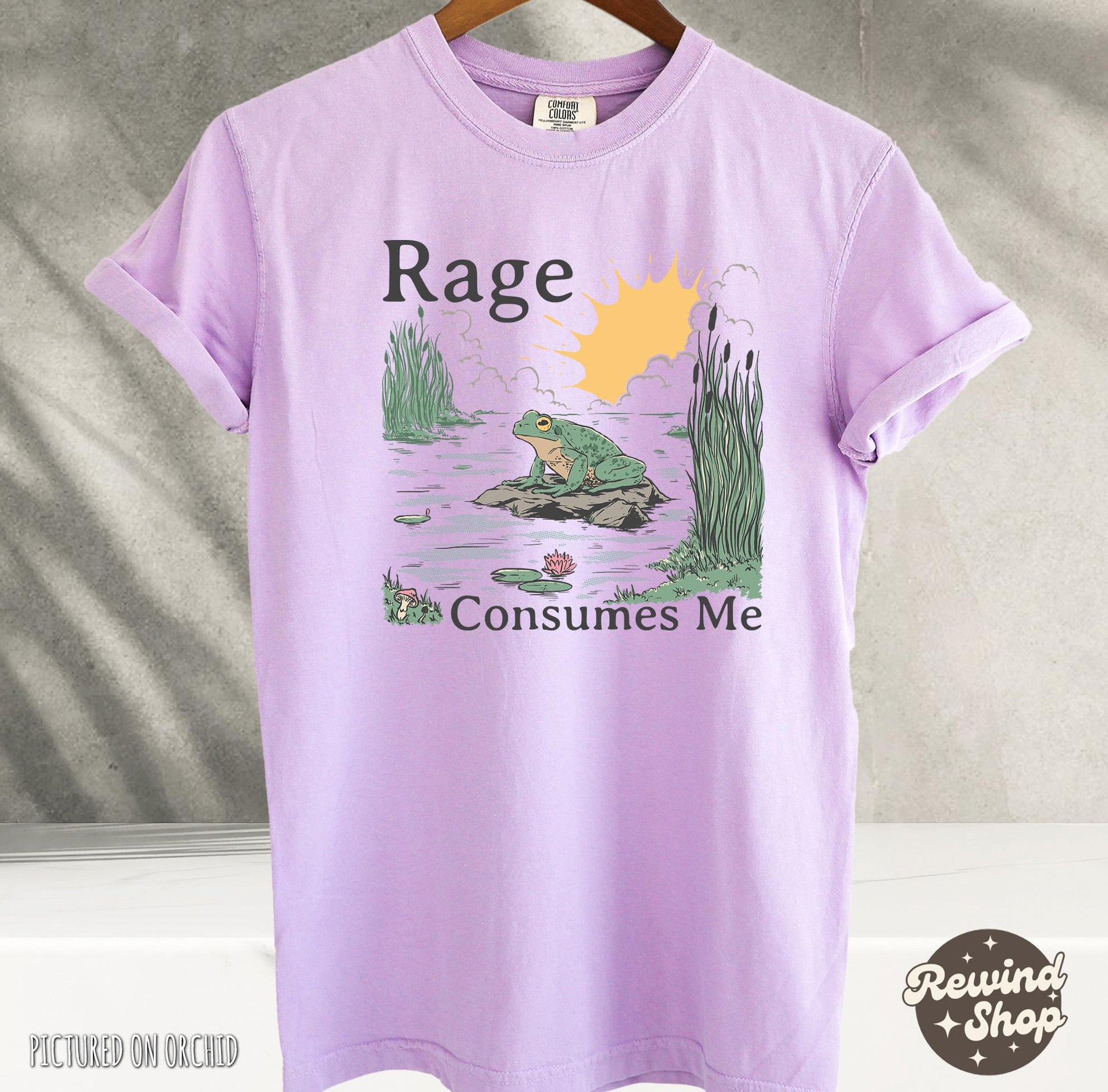 Rage Consumes Frog Pond Meme Frog Vintage Nature Lover Frog Retro (2)