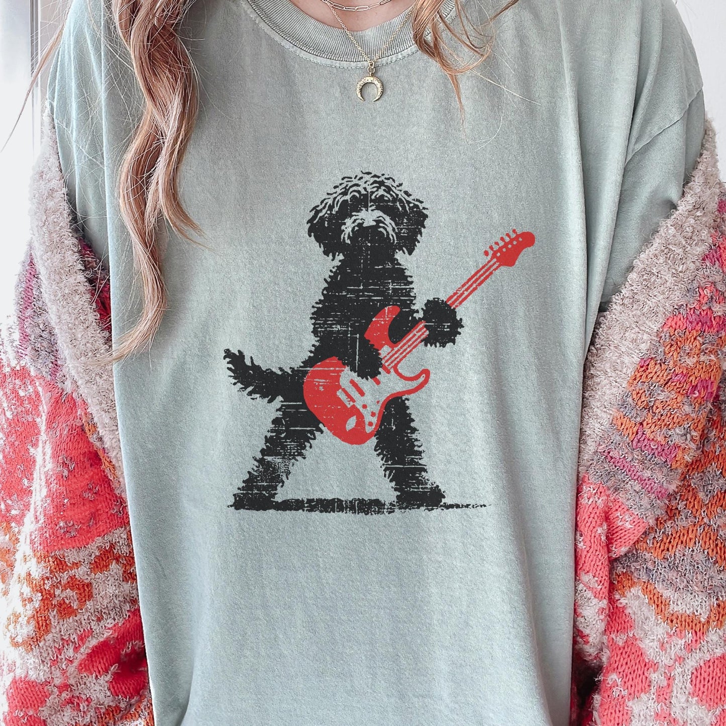 Goldendoodle Rock Guitar Music Lover Tee Doodle Mom Dad Gif Rock Dog (2)