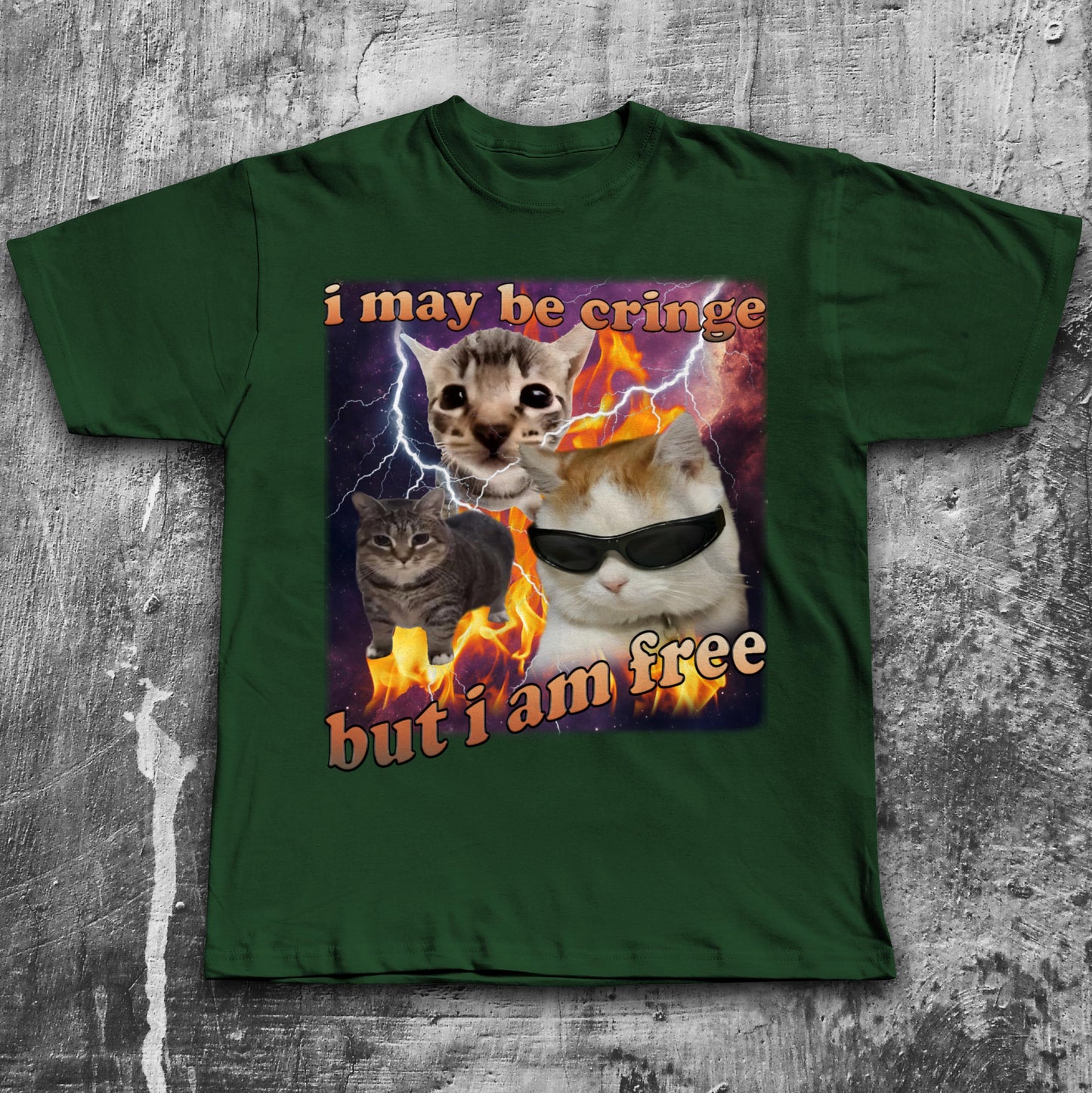 May Cringe Am Free Cat Meme Tee Woman Man Silly Cats Stupid Joke Ironic (4)
