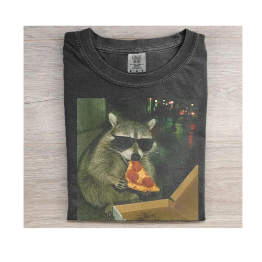 Raccoon Eating Pizza Meme Silly Sarcastic Novelty Racoon Meme Vintage (1)