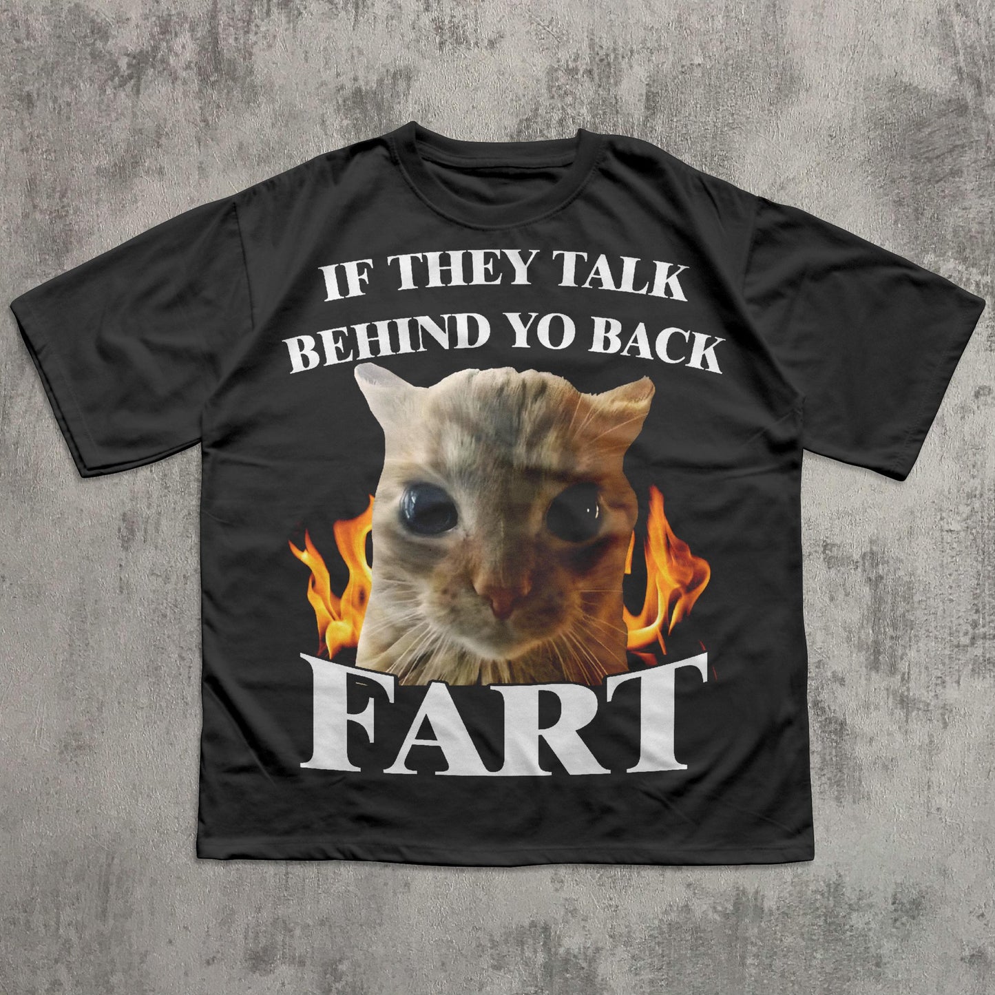 Talk Behind Yo Back Fart Cat Meme Silly Cats Stupid Brainro Unhinged Clothes Weird (1)