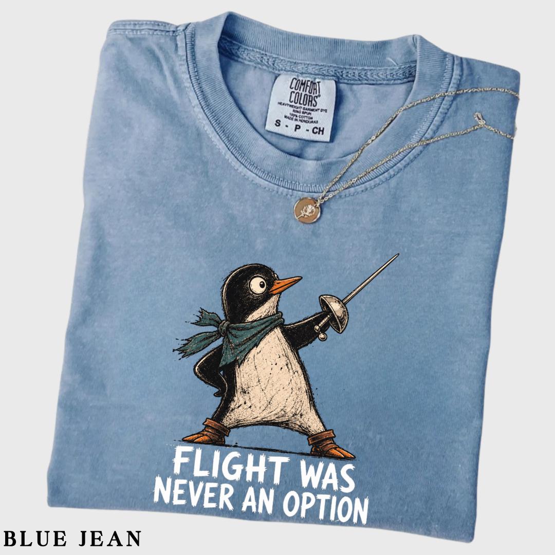 Flight Never Option Penguin Tee Sarcastic Dark Humor Animal Bird (4)