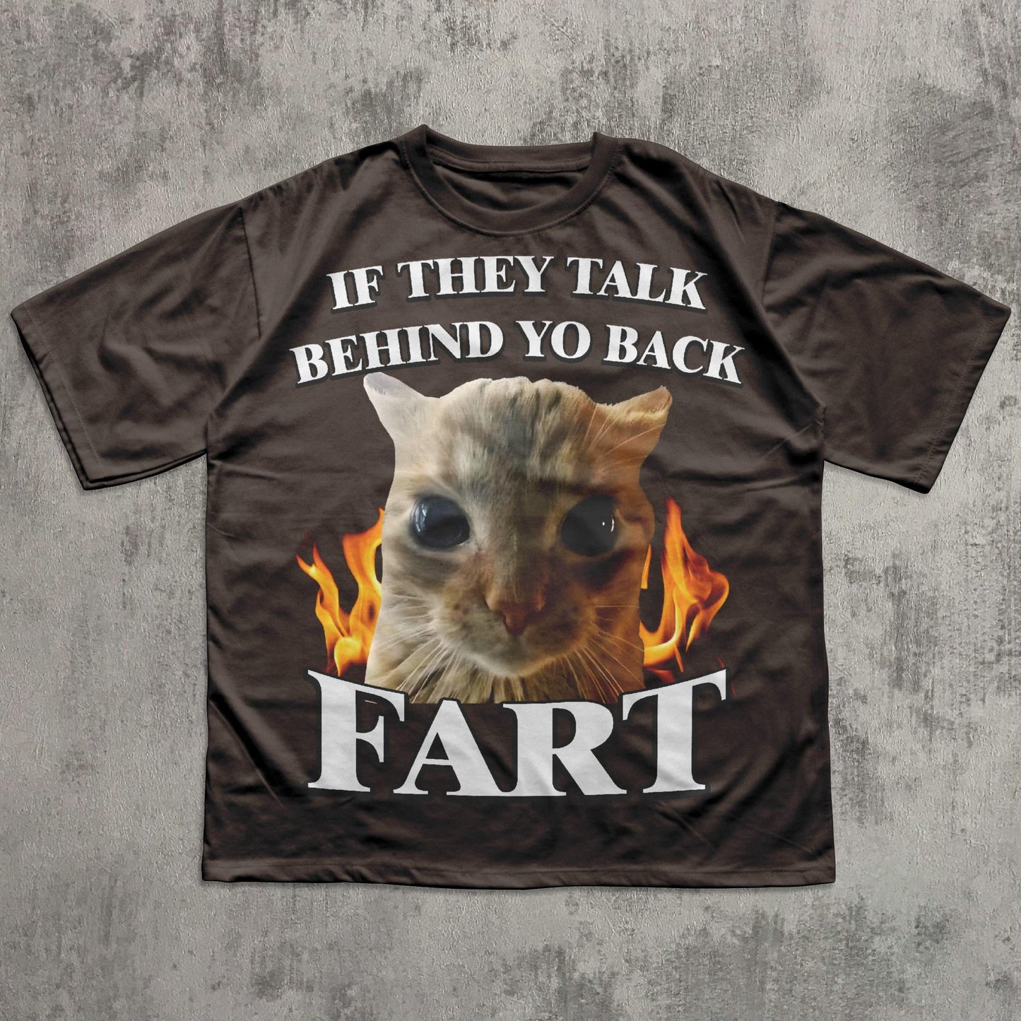 Talk Behind Yo Back Fart Cat Meme Silly Cats Stupid Brainro Unhinged Clothes Weird (3)