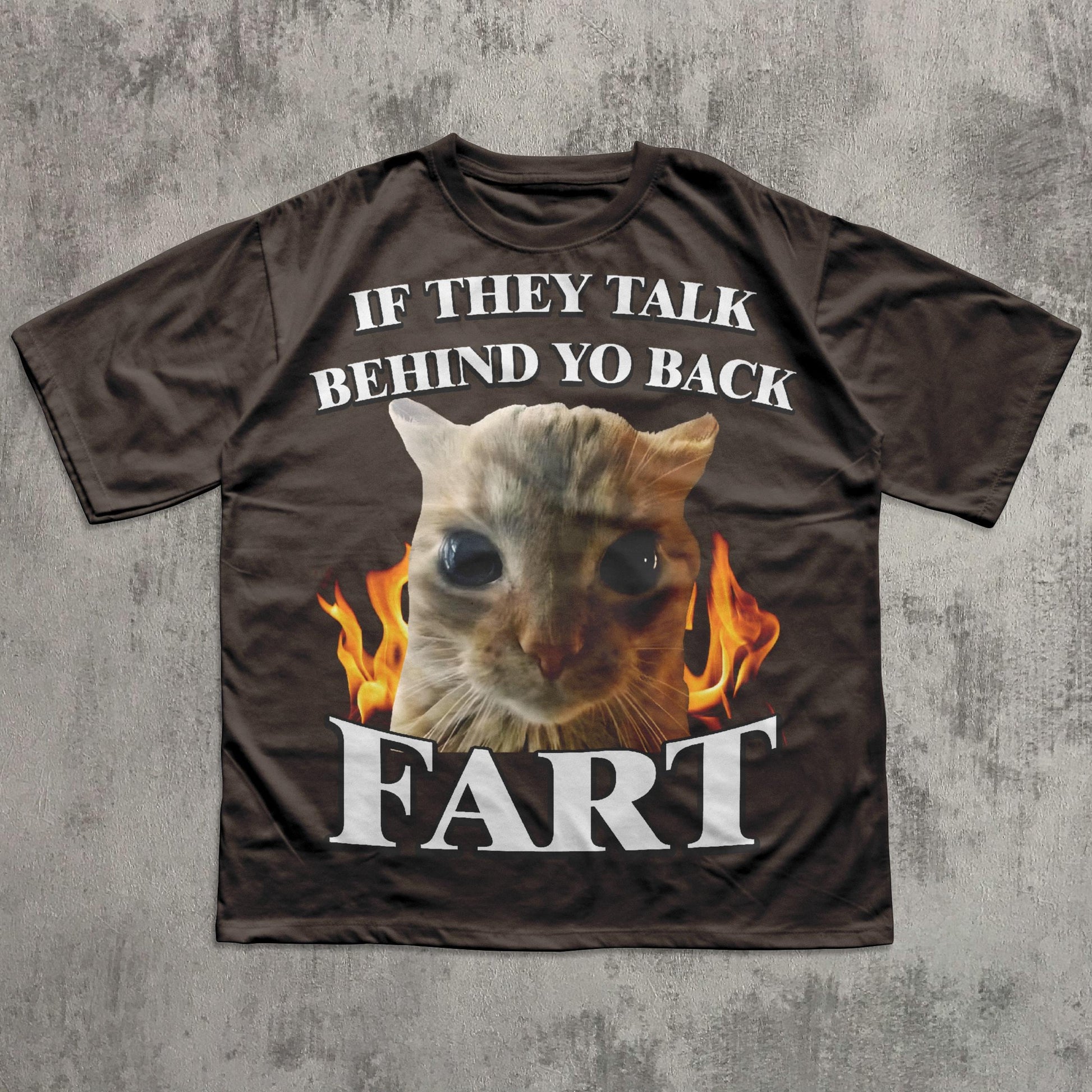 Talk Behind Yo Back Fart Cat Meme Silly Cats Stupid Brainro Unhinged Clothes Weird (3)