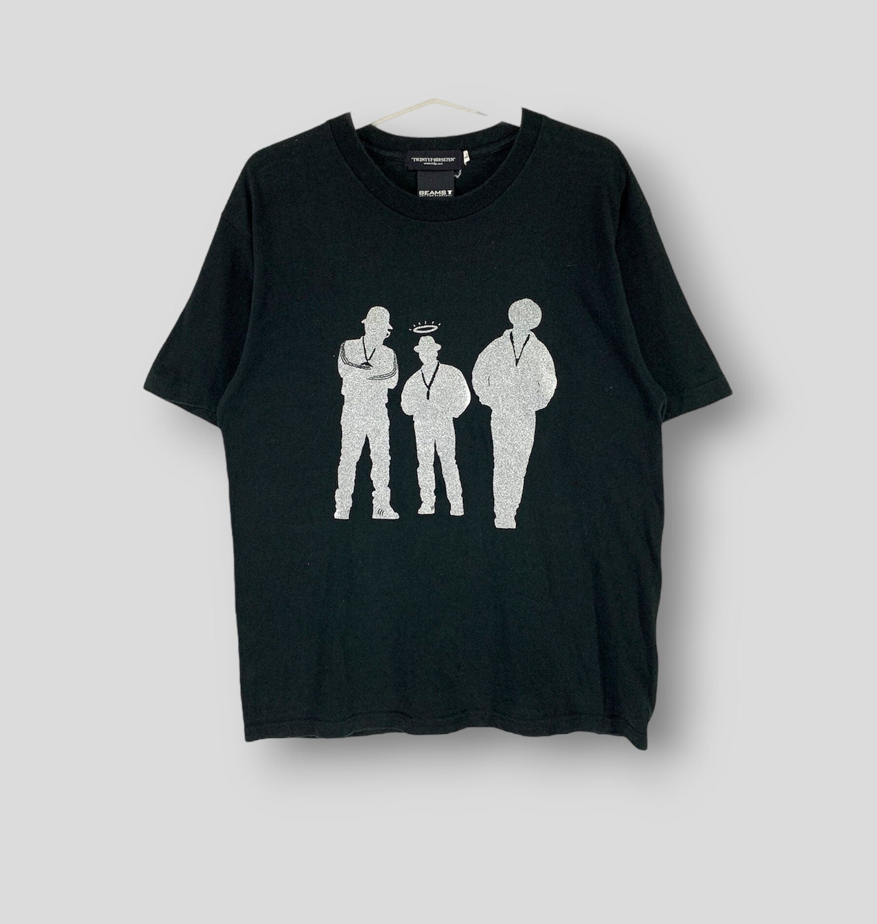 Vintage Y2k Run Dmc Beams Japanese Brand Streetcar Casual Hip Hop Rap Tees Black Large (1)