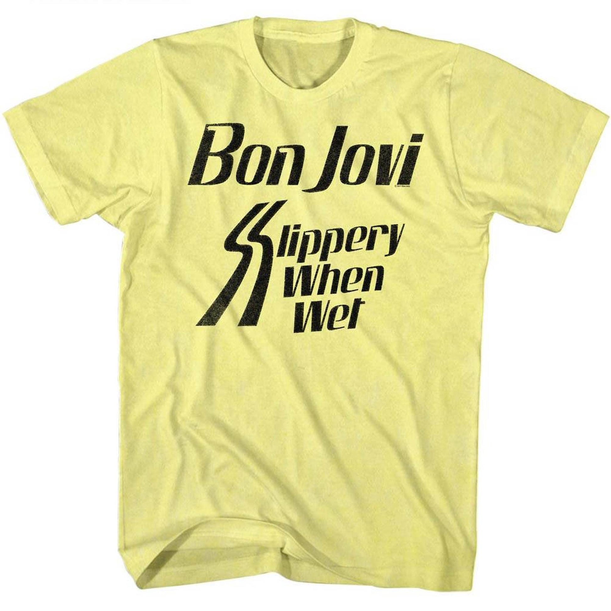 Bon Jovi Slippery Wet Yellow Heather Unisex T-shirt, Sweatshirt, Hoodie (1)