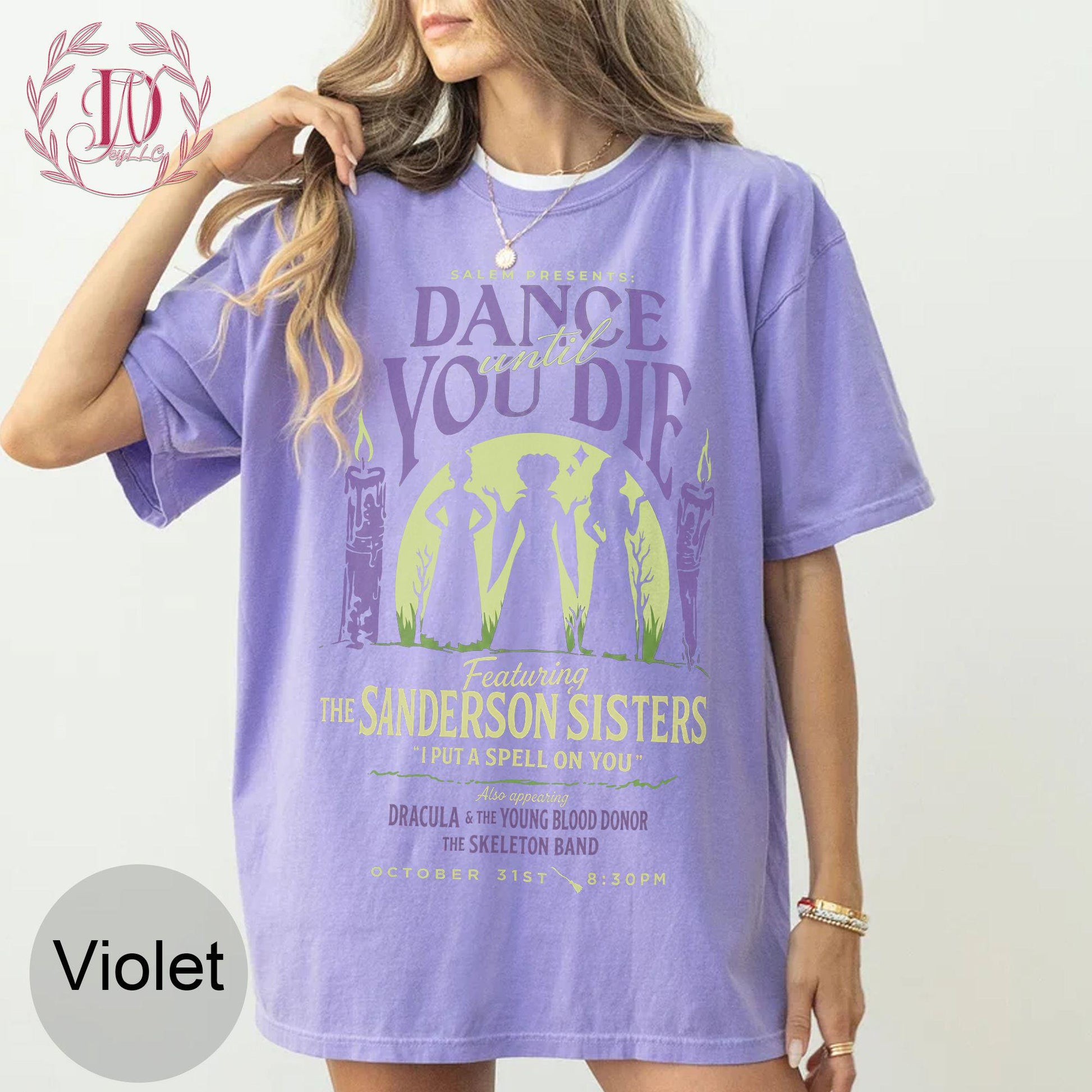 Vintage Dance Till Die Hocus Pocus Sanderson Sisters Halloween Tee Disney Sanderson Sisters Witches Tee Billy Butcherson Tee (4)