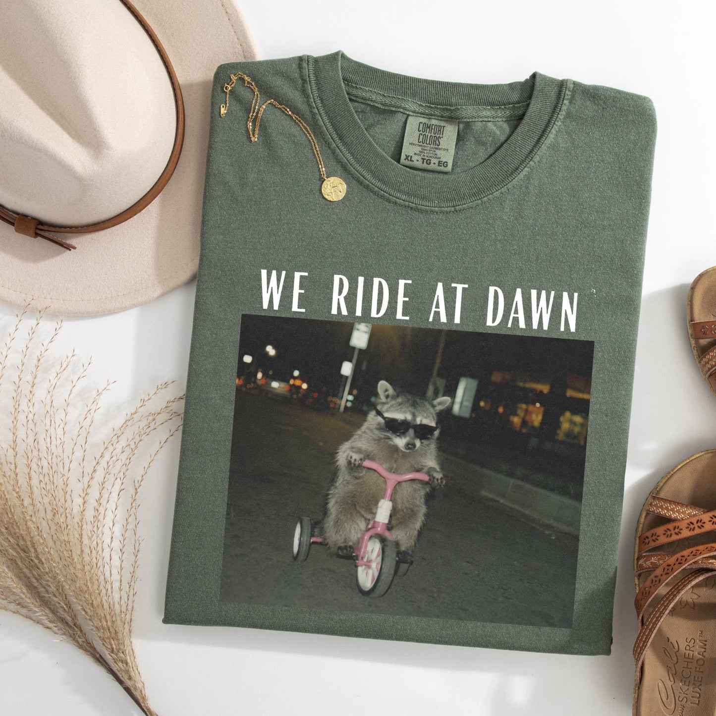 Ride Dawn Racoon Chaotic Humor Unisex T-shirt, Sweatshirt, Hoodie (2)