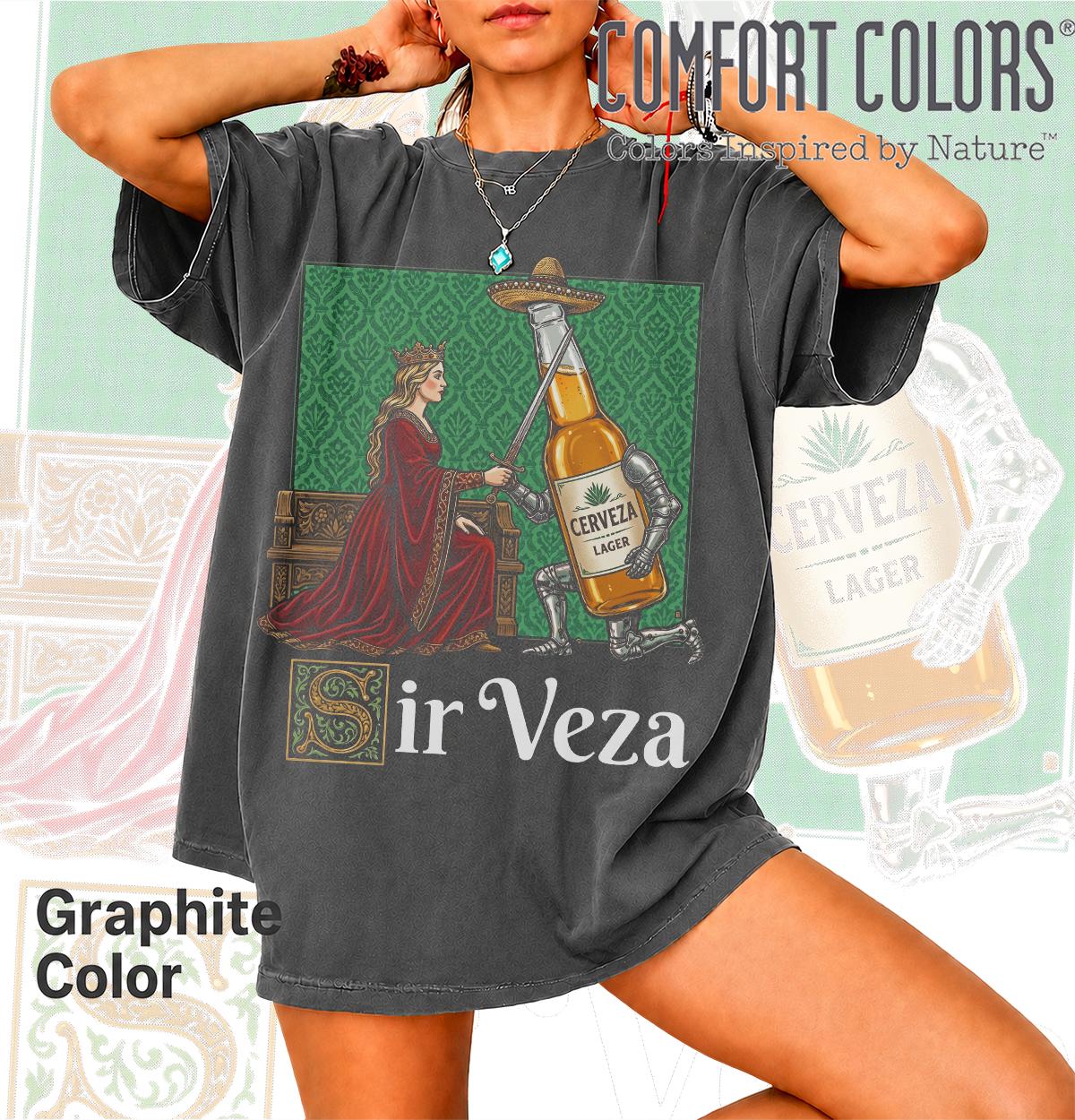 Sir Veza Medieval Beer Vintage Knight Ale Fantasy Drinking Renaissance Humor Tee Bk (2)