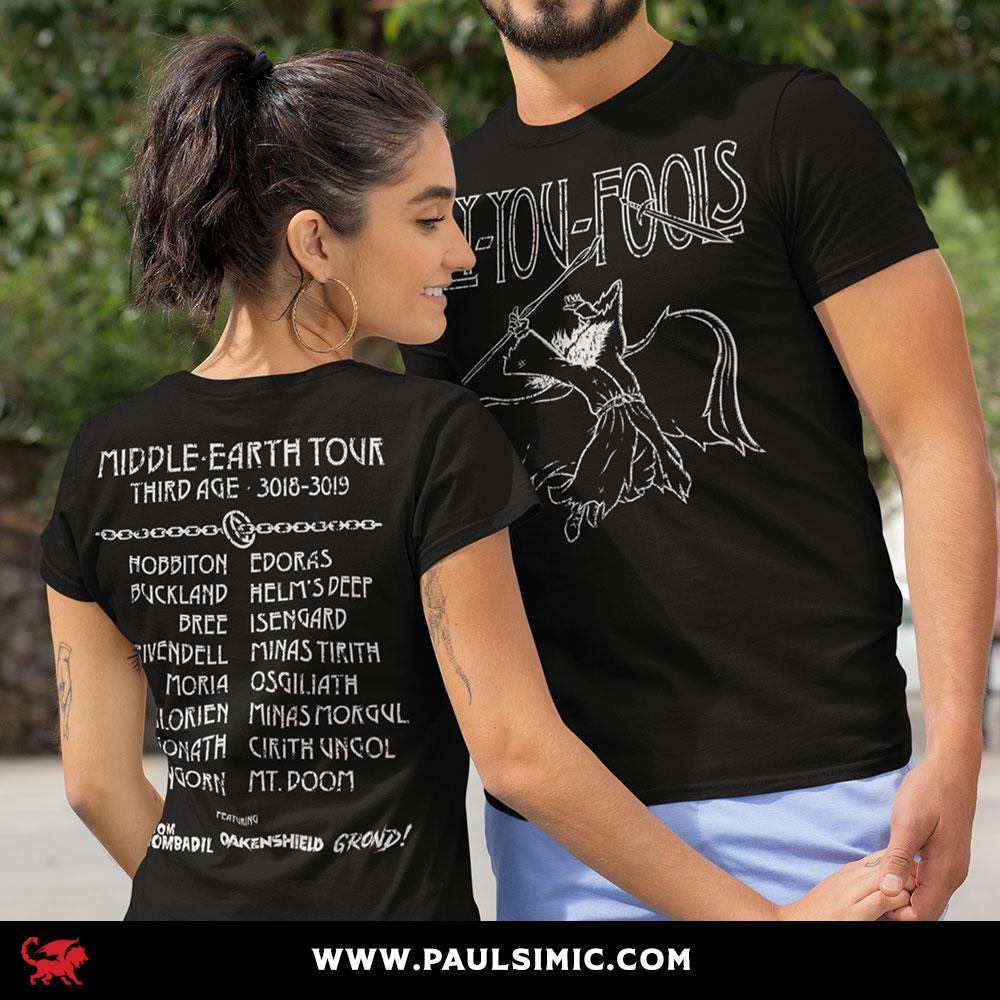 Middle Earth Tour Fly Fools Wizard Unisex T-shirt, Sweatshirt, Hoodie (1)