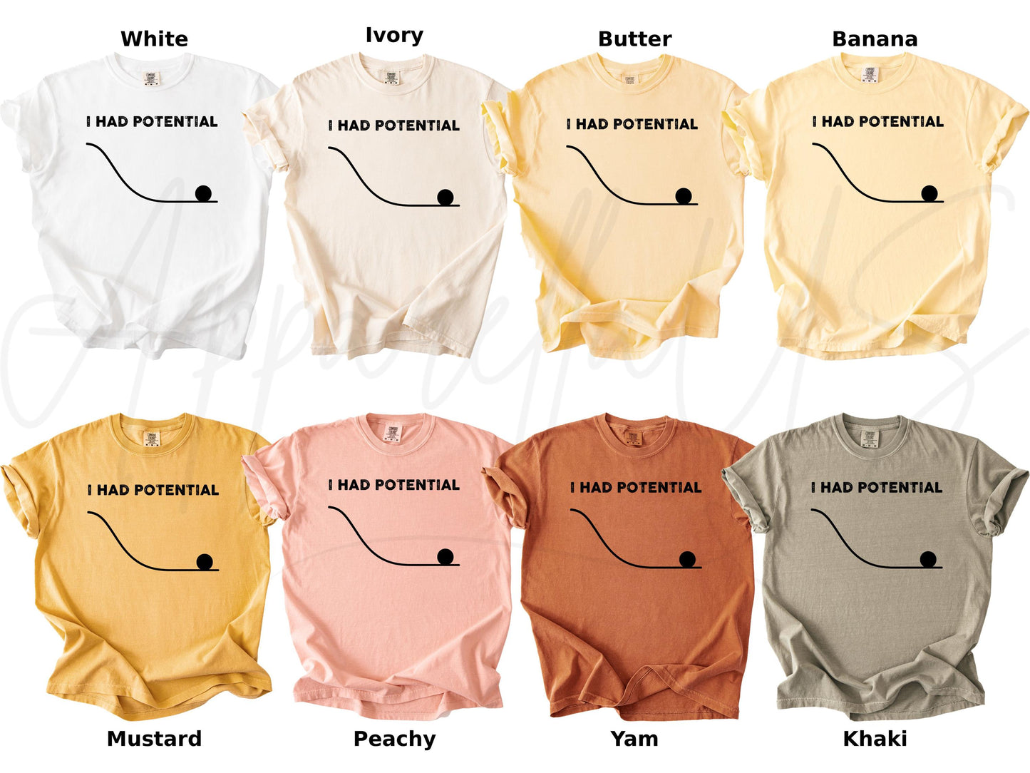 Comfort Colors Potential Downward Sarcastic Adulting Dark Humor Relatable Work Tee (4)
