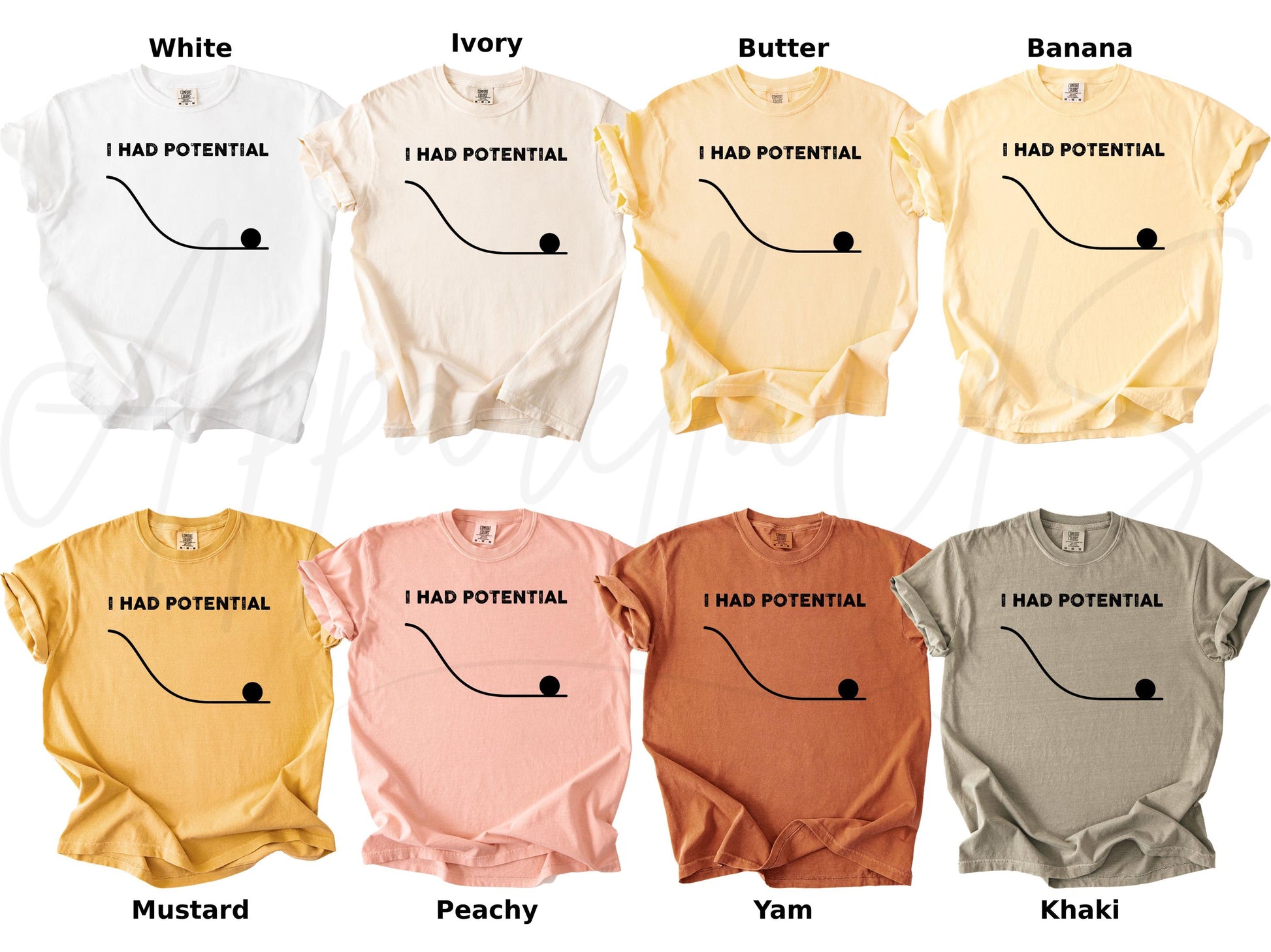 Comfort Colors Potential Downward Sarcastic Adulting Dark Humor Relatable Work Tee (4)