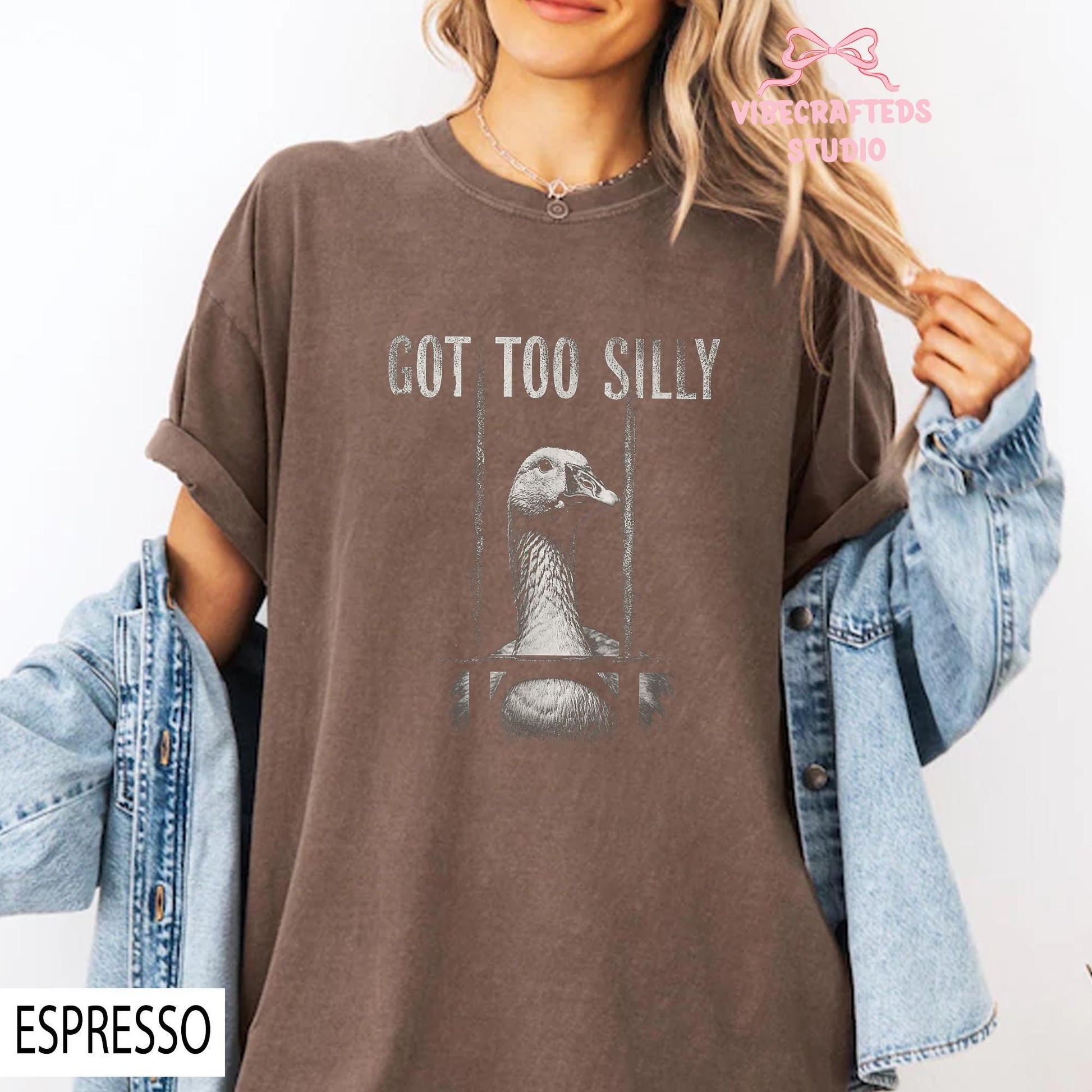 Got Too Silly Goose Meme Goose Jailbird Tee Meme Humor Sarcastic Animal Comfort Colors (2)