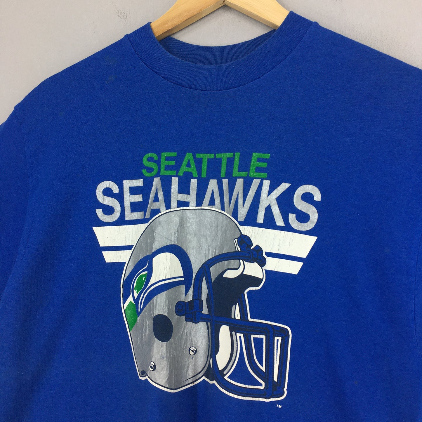 Vintage 90'S Seattle Seahawks Football Nfl Blue Xlarge Seattle Seahawks Rugby American Football Nfl Tees Seahawks Jersey Size Xl (3)