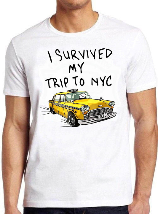 Tom Survived Trip Nyc York Yellow Spider Taxi Tee Action Movie 212 (1)