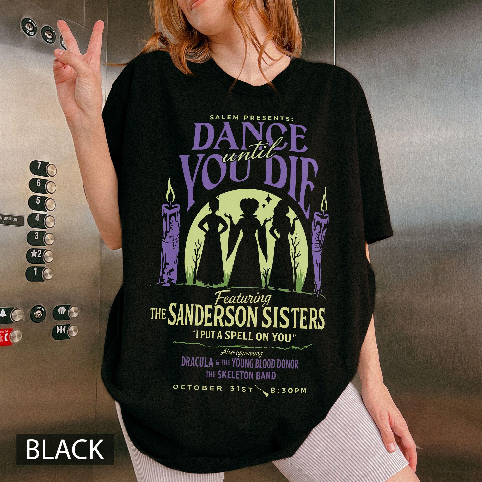 Vintage Dance Till Die Hocus Pocus Sanderson Sisters Halloween Tee Disney Sanderson Sisters Witches Tee Billy Butcherson Tee (2)