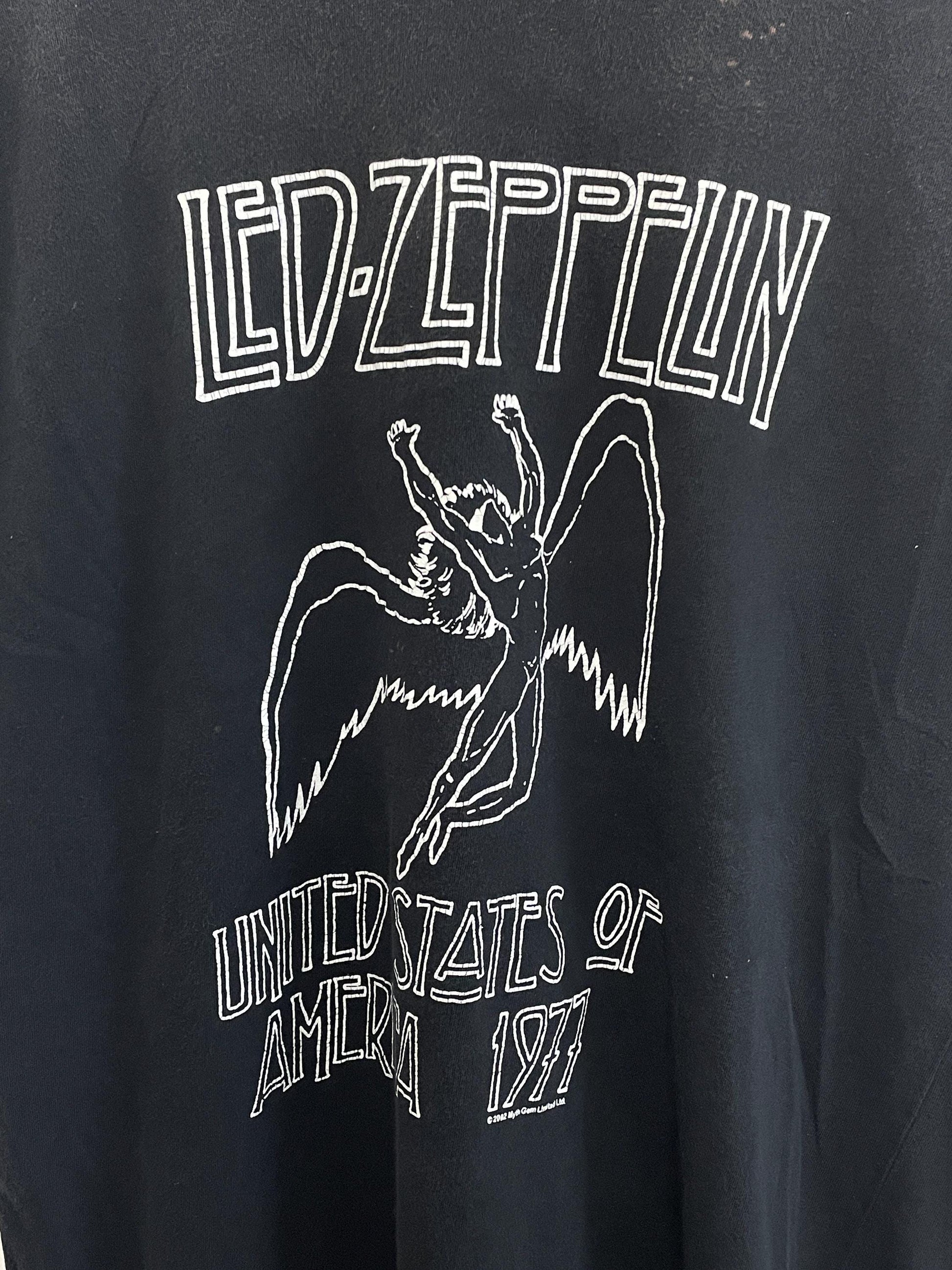 Vintage 2002 Led Zeppelin 1977 Tour America Made Usa Rock Band Concert Fits Size Medium (2)