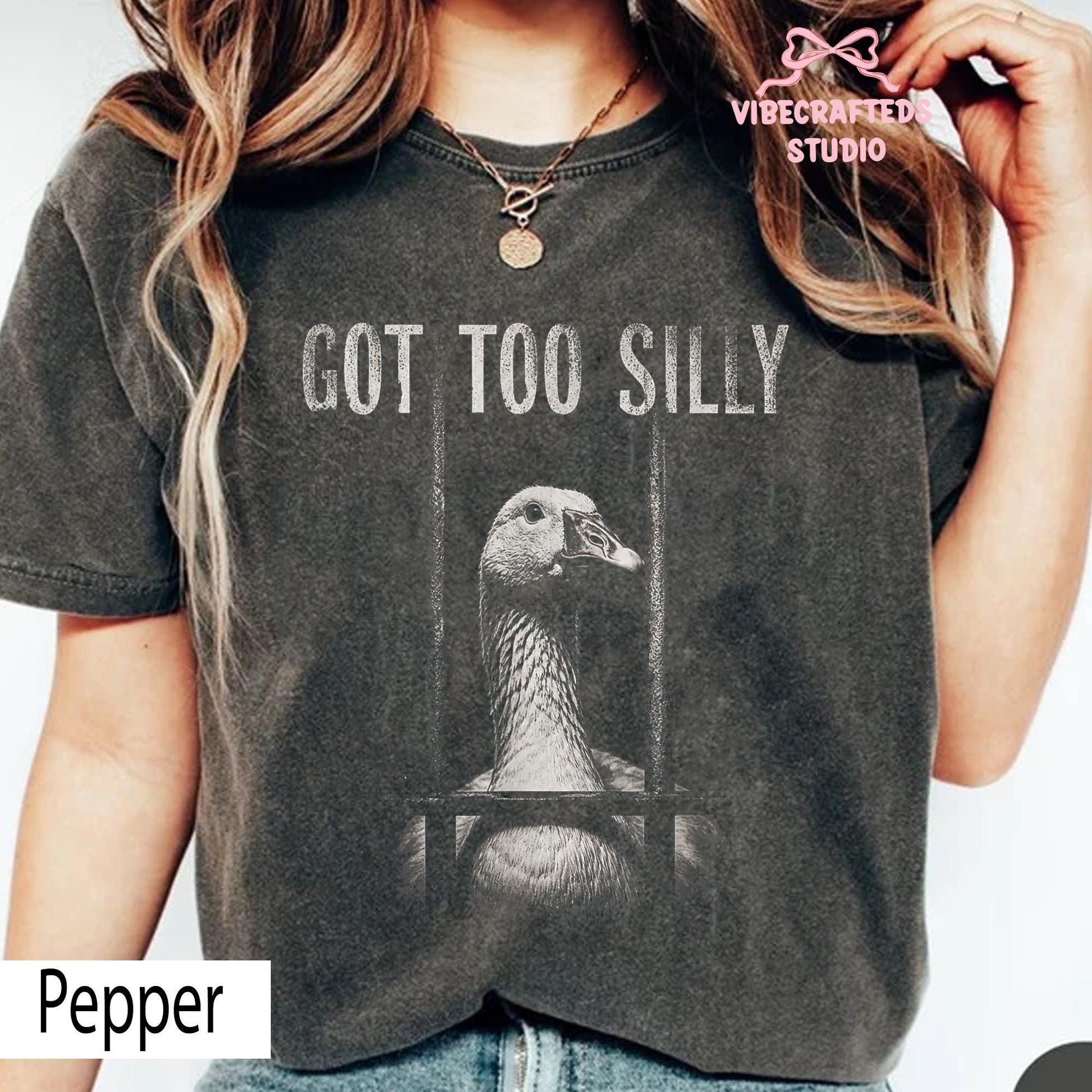 Got Too Silly Goose Meme Goose Jailbird Tee Meme Humor Sarcastic Animal Comfort Colors (1)