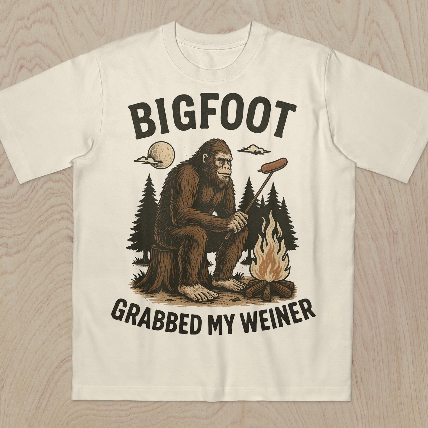 Bigfoot Grabbed Weiner Campfire Sasquatch Bigfoo National Forests Camping Appalachia Silly (1)