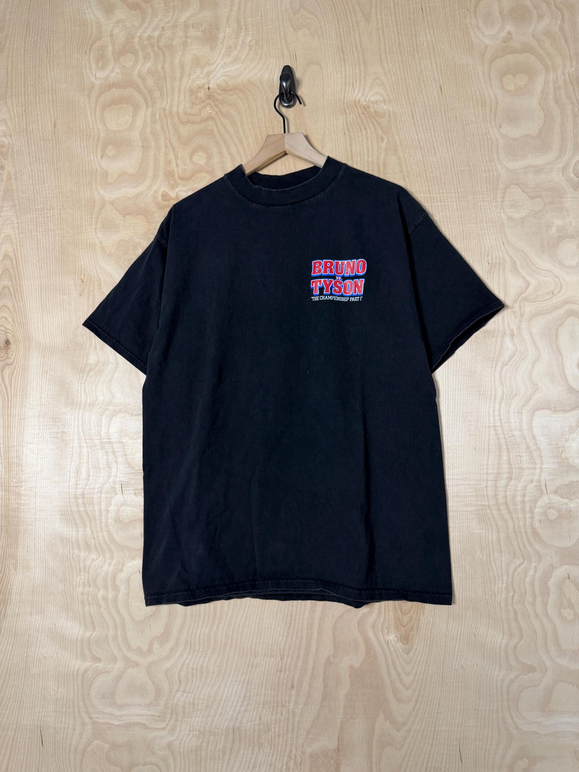 Vintage 90s Mike Tyson Frank Bruno Fight Promo Black Size Xl (2)