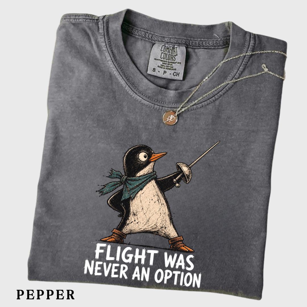 Flight Never Option Penguin Tee Sarcastic Dark Humor Animal Bird (1)
