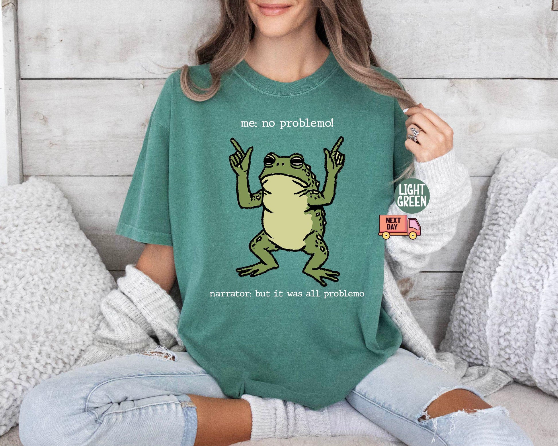 Comfort Colors Frog Meme Problemo Memes Tee Frog Sarcasm (4)