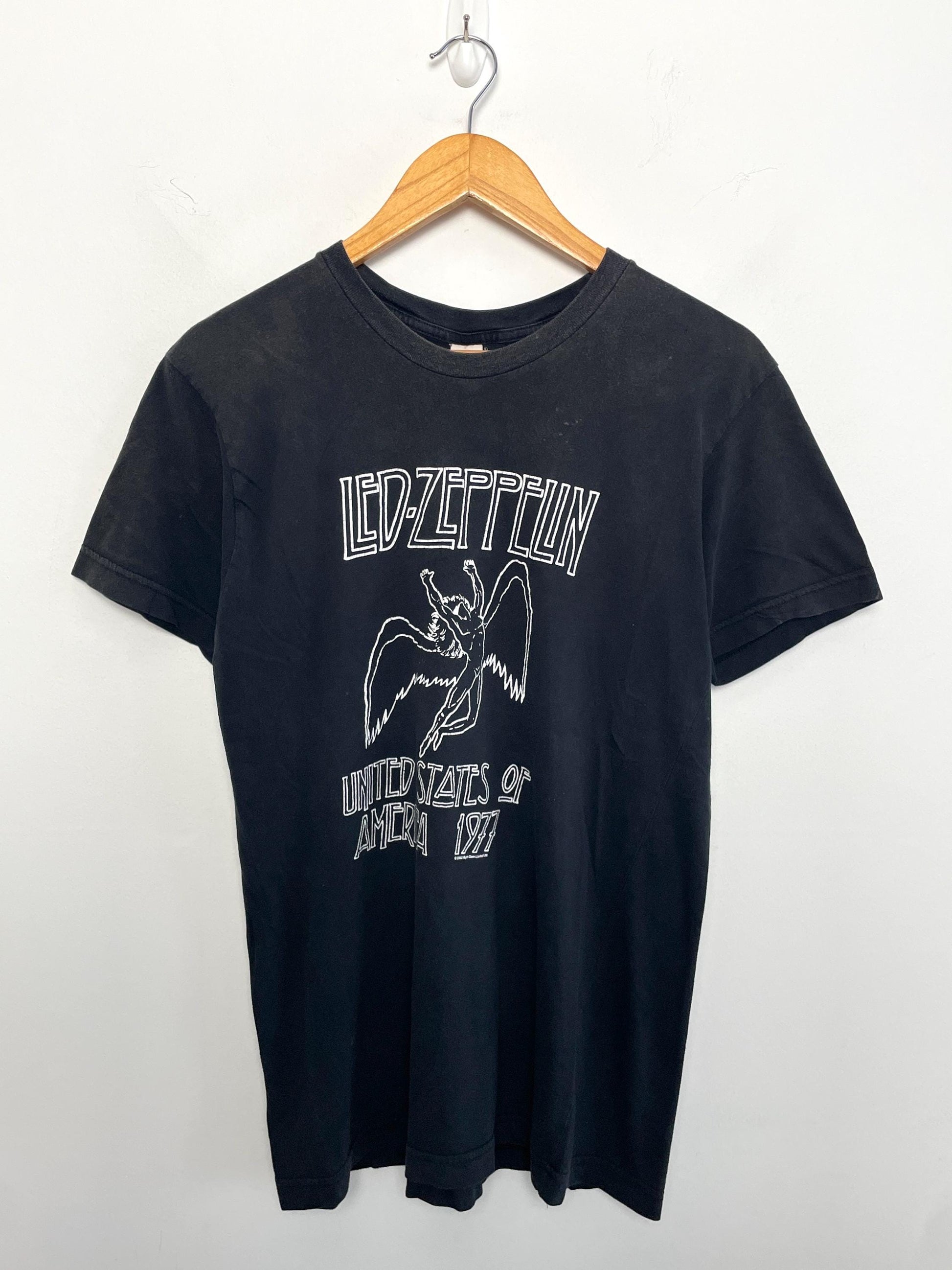 Vintage 2002 Led Zeppelin 1977 Tour America Made Usa Rock Band Concert Fits Size Medium (1)