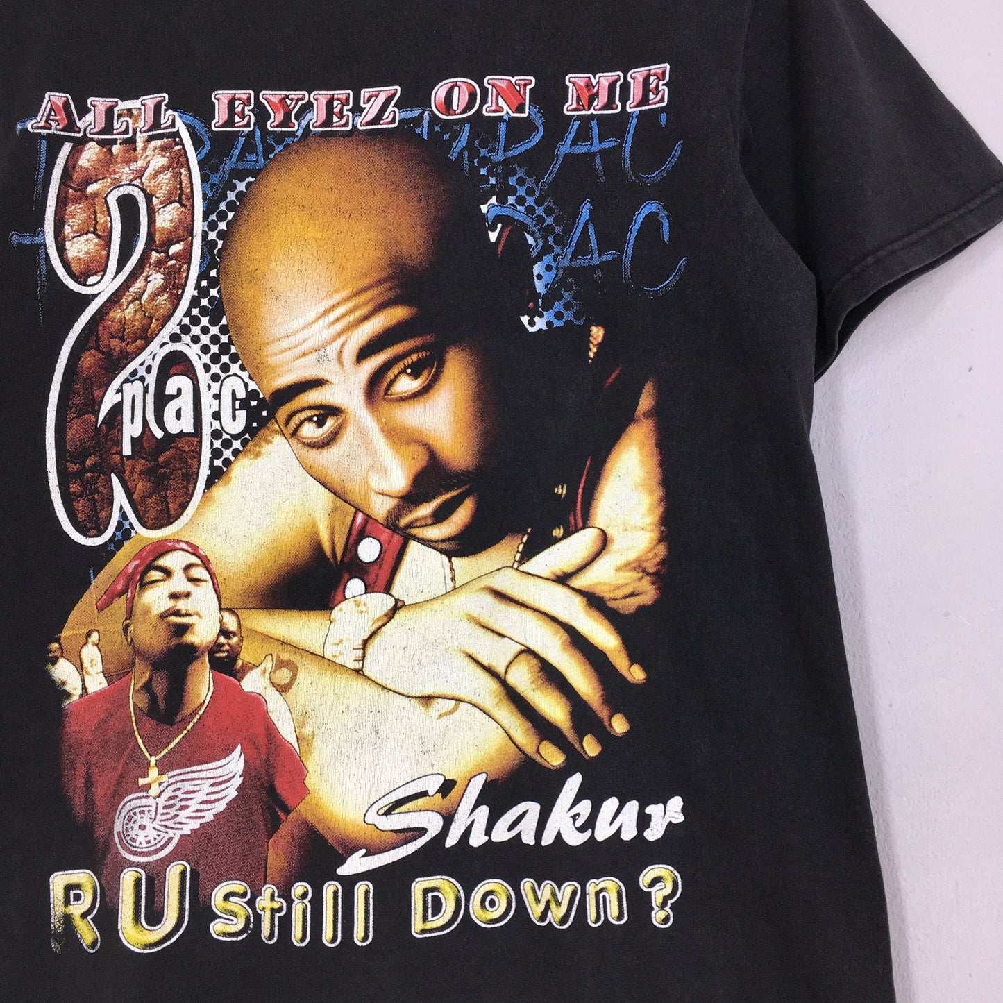 Vintage 90'S Tupac Shakur Rapper Makaveli Tees Small 2pac Eyez Hip Hop Festival Concert Music Rap Size (2)