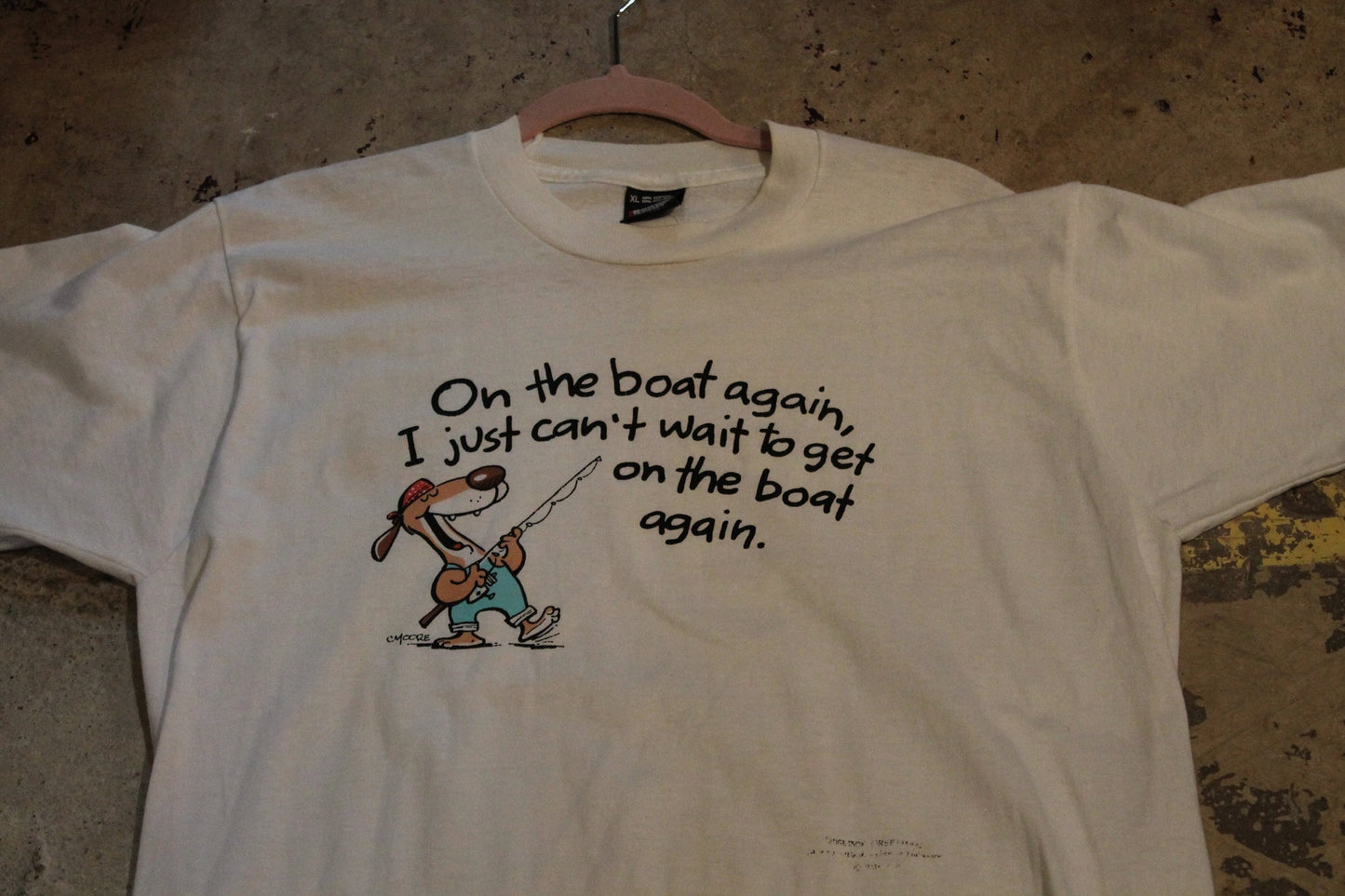 Vintage 1990s Fishing Boat Again Can'T Wait Get Boat Again Cartoon Made Usa (3)