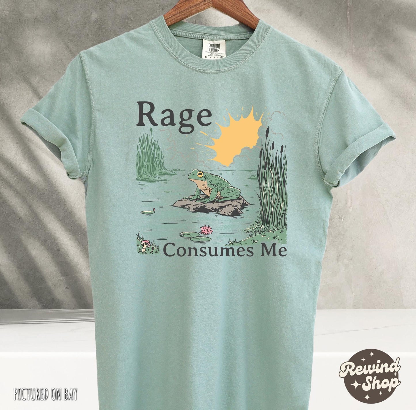 Rage Consumes Frog Pond Meme Frog Vintage Nature Lover Frog Retro (1)
