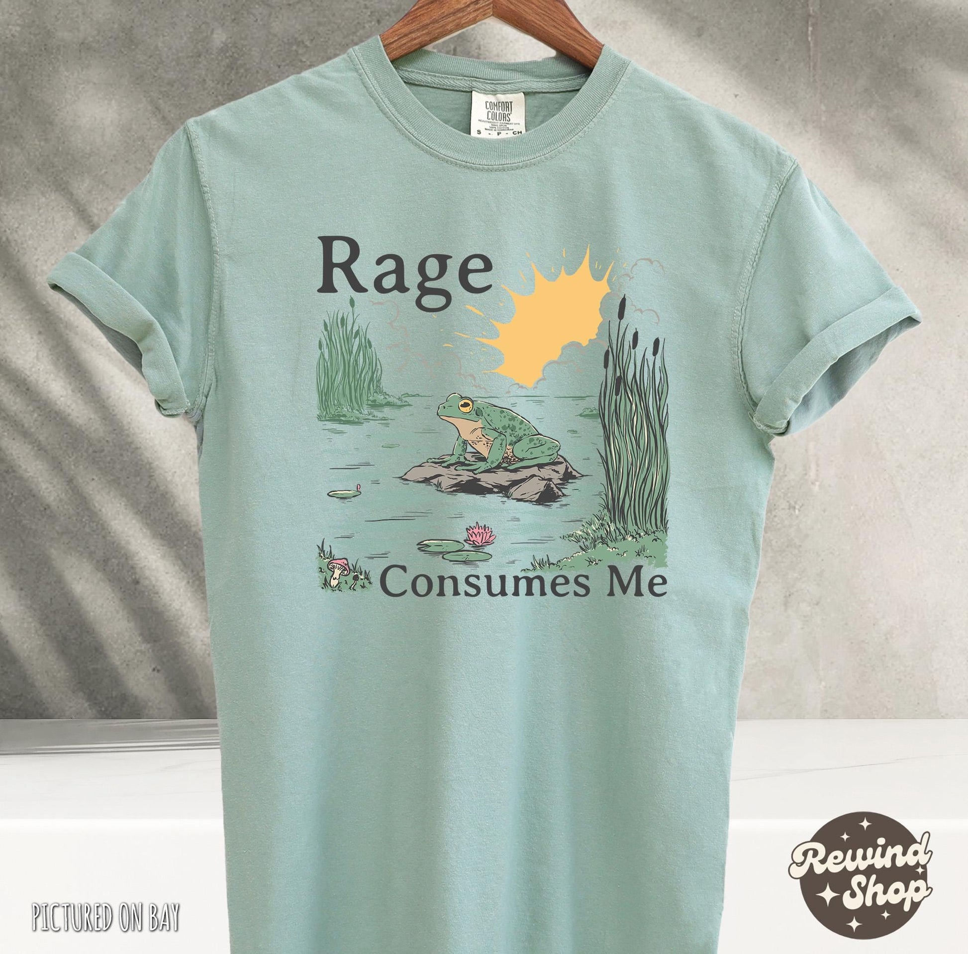 Rage Consumes Frog Pond Meme Frog Vintage Nature Lover Frog Retro (1)