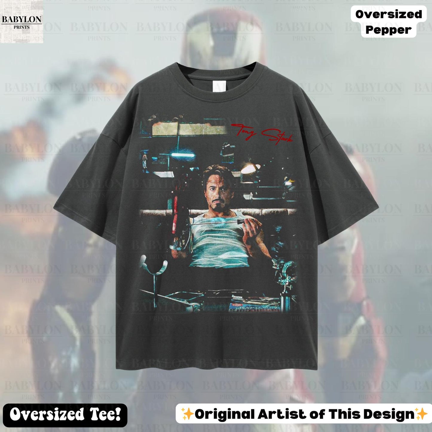 Oversized Iron Man Retro Tony Stark Iron Man Avengers Marvel Disney Avengers Campus Tee Disneyworld (4)