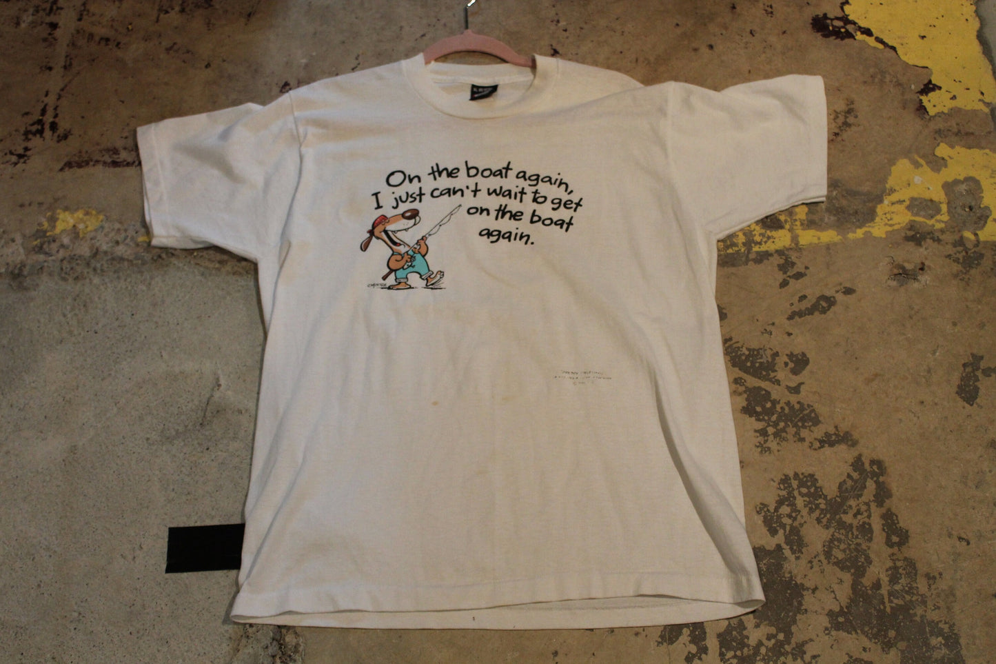 Vintage 1990s Fishing Boat Again Can'T Wait Get Boat Again Cartoon Made Usa (2)