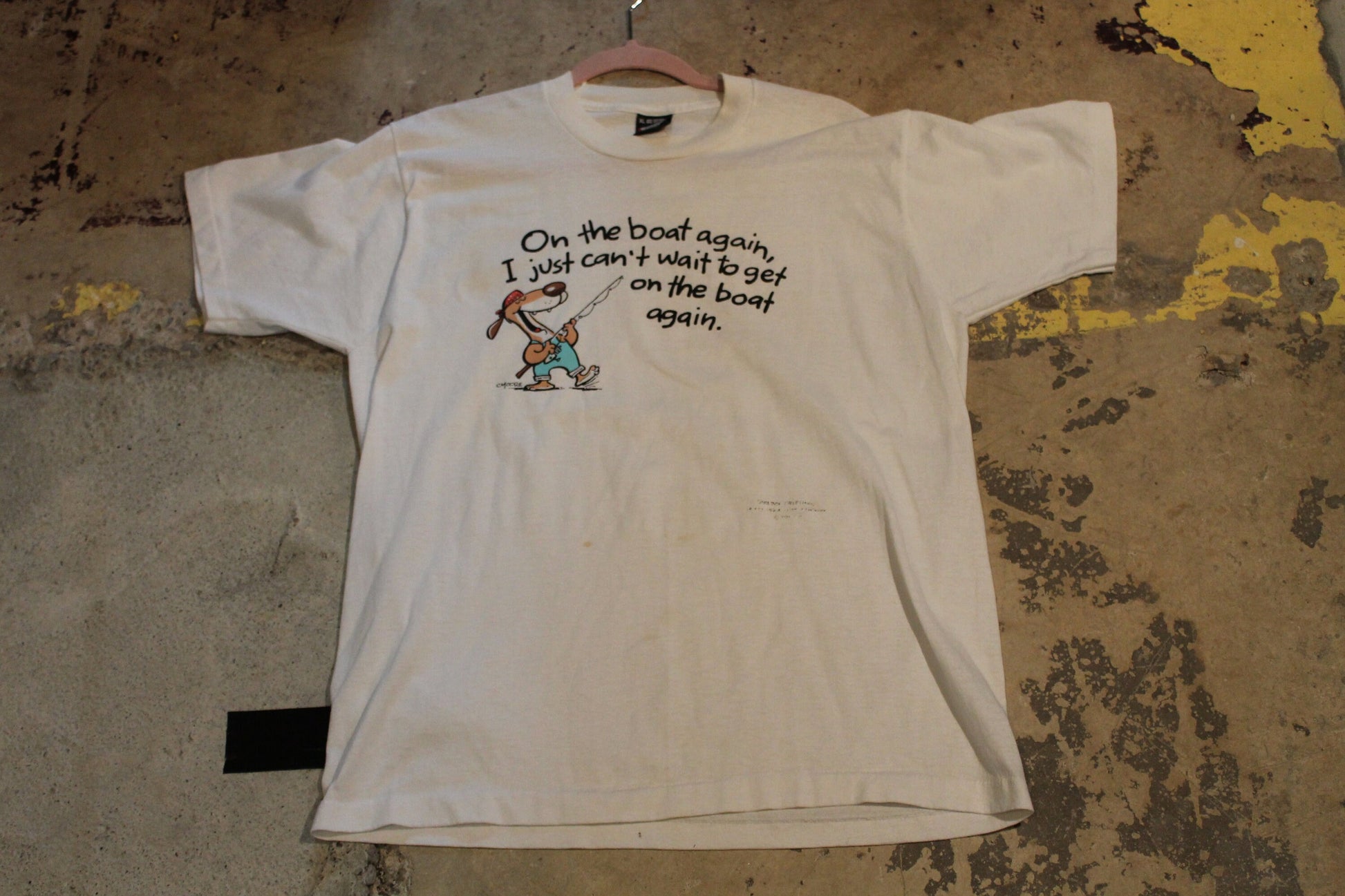 Vintage 1990s Fishing Boat Again Can'T Wait Get Boat Again Cartoon Made Usa (2)