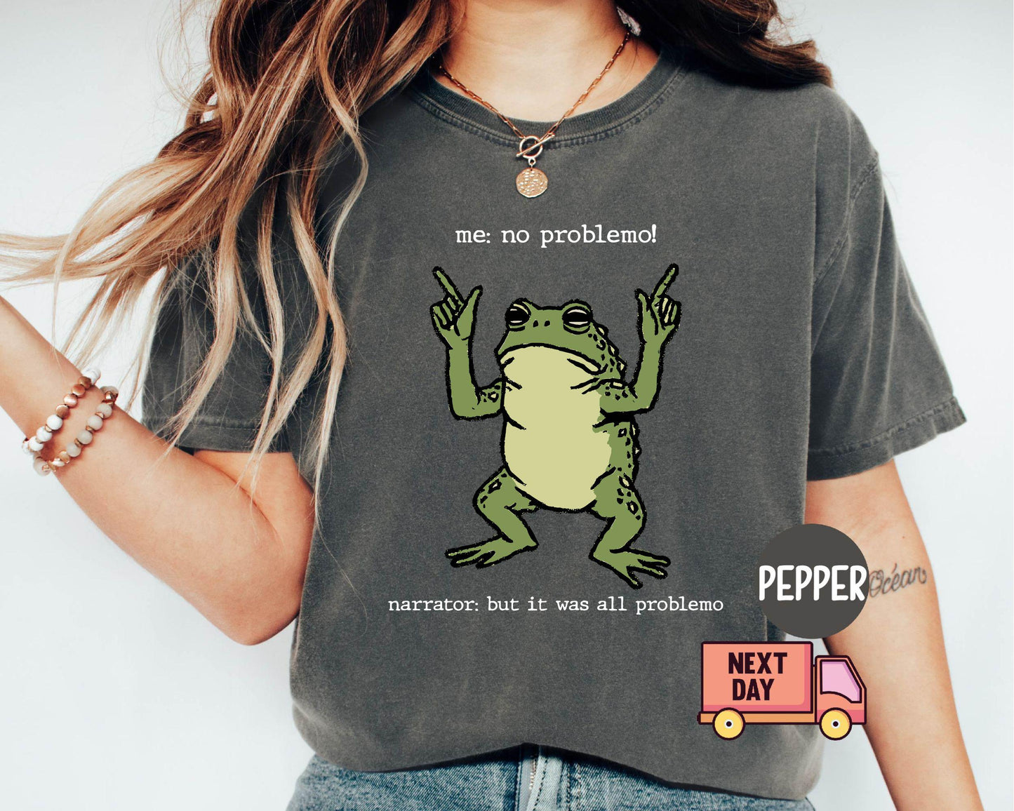 Comfort Colors Frog Meme Problemo Memes Tee Frog Sarcasm (1)