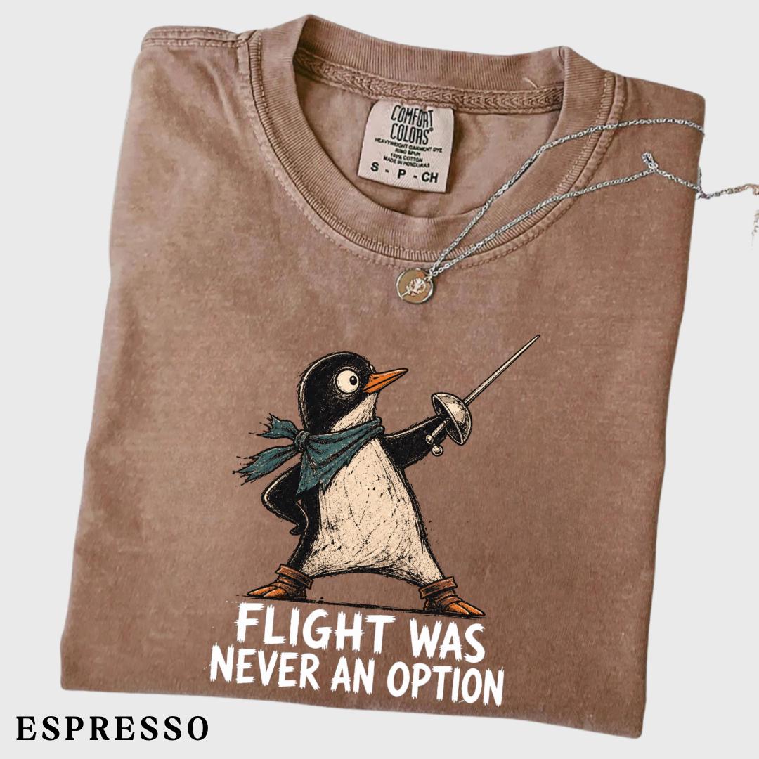Flight Never Option Penguin Tee Sarcastic Dark Humor Animal Bird (3)
