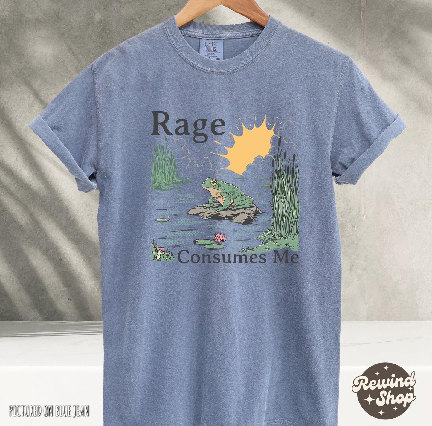 Rage Consumes Frog Pond Meme Frog Vintage Nature Lover Frog Retro (4)