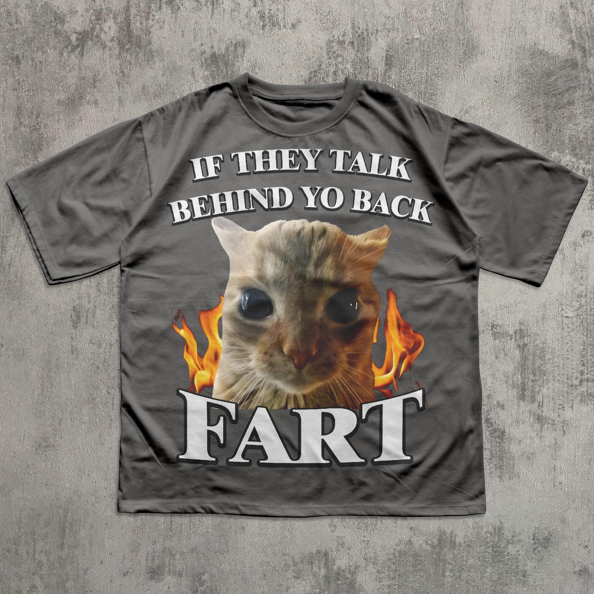 Talk Behind Yo Back Fart Cat Meme Silly Cats Stupid Brainro Unhinged Clothes Weird (2)