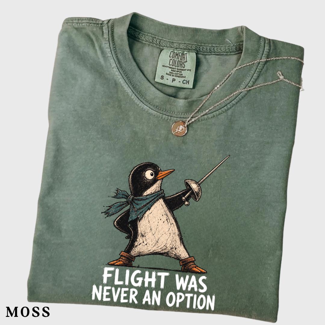 Flight Never Option Penguin Tee Sarcastic Dark Humor Animal Bird (2)