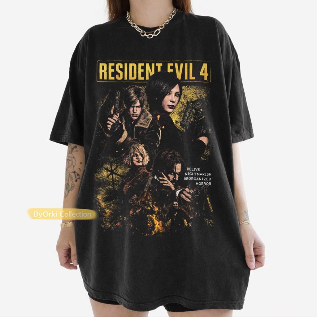 Resident Evil Leon Kennedy Ada Wong Horror Game Streetwear Tee (1)