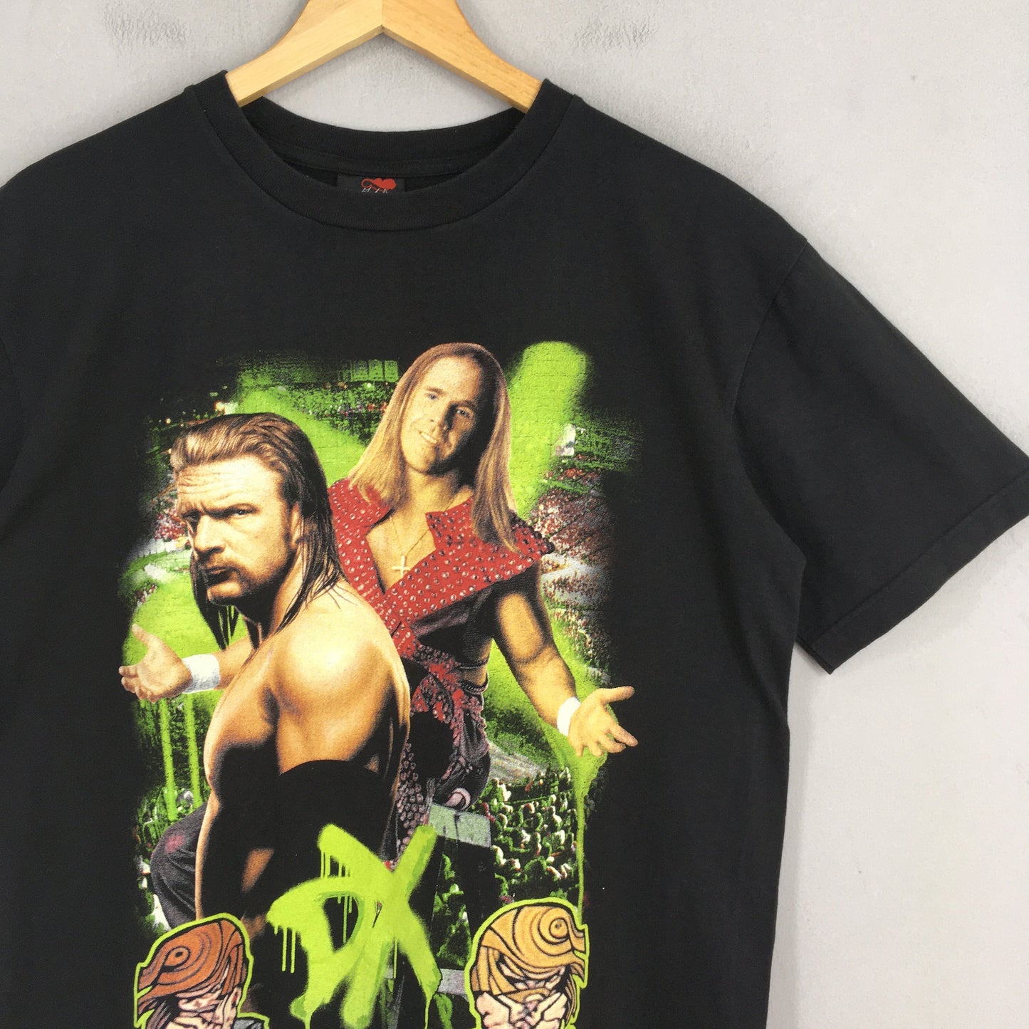 Vintage 90'S Wwe D-Generation Triple Black Large American Wrestler Wwf Shawn Michaels Age Outlaws Dx Wresting Tees Size (2)