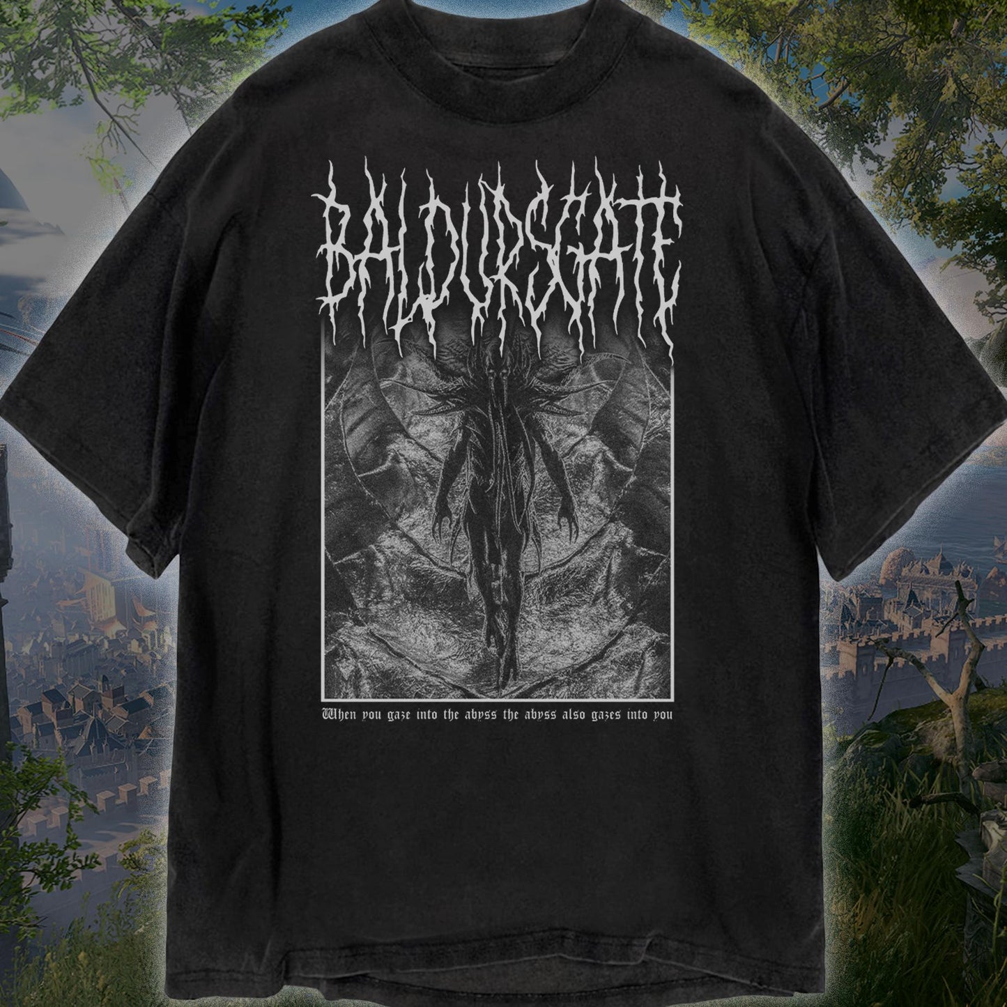 Baldurs Gate Black Metal Mindflayer Illithid Game Tee Unisex T-shirt, Sweatshirt, Hoodie (1)