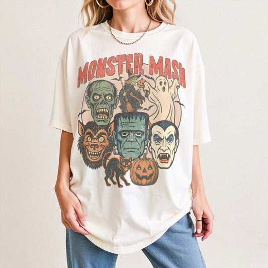Comfort Colors Monster Mash Retro Halloween Spooky Season Tee (1)