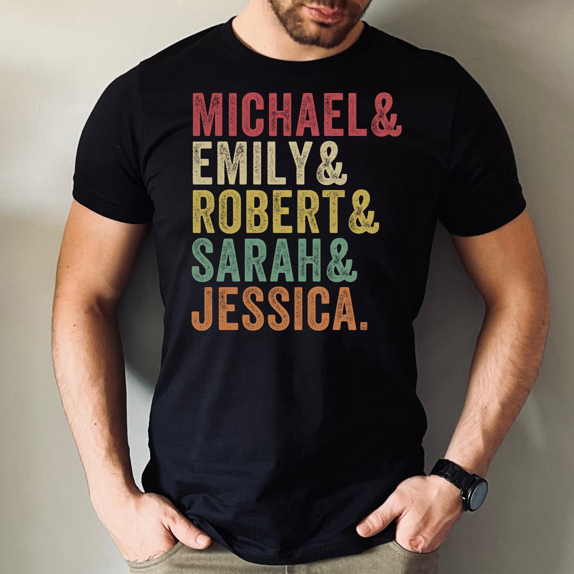 Custom Names Lis Personalized Ampersand Tee Family Names Customized Group Names Name Reunion (2)