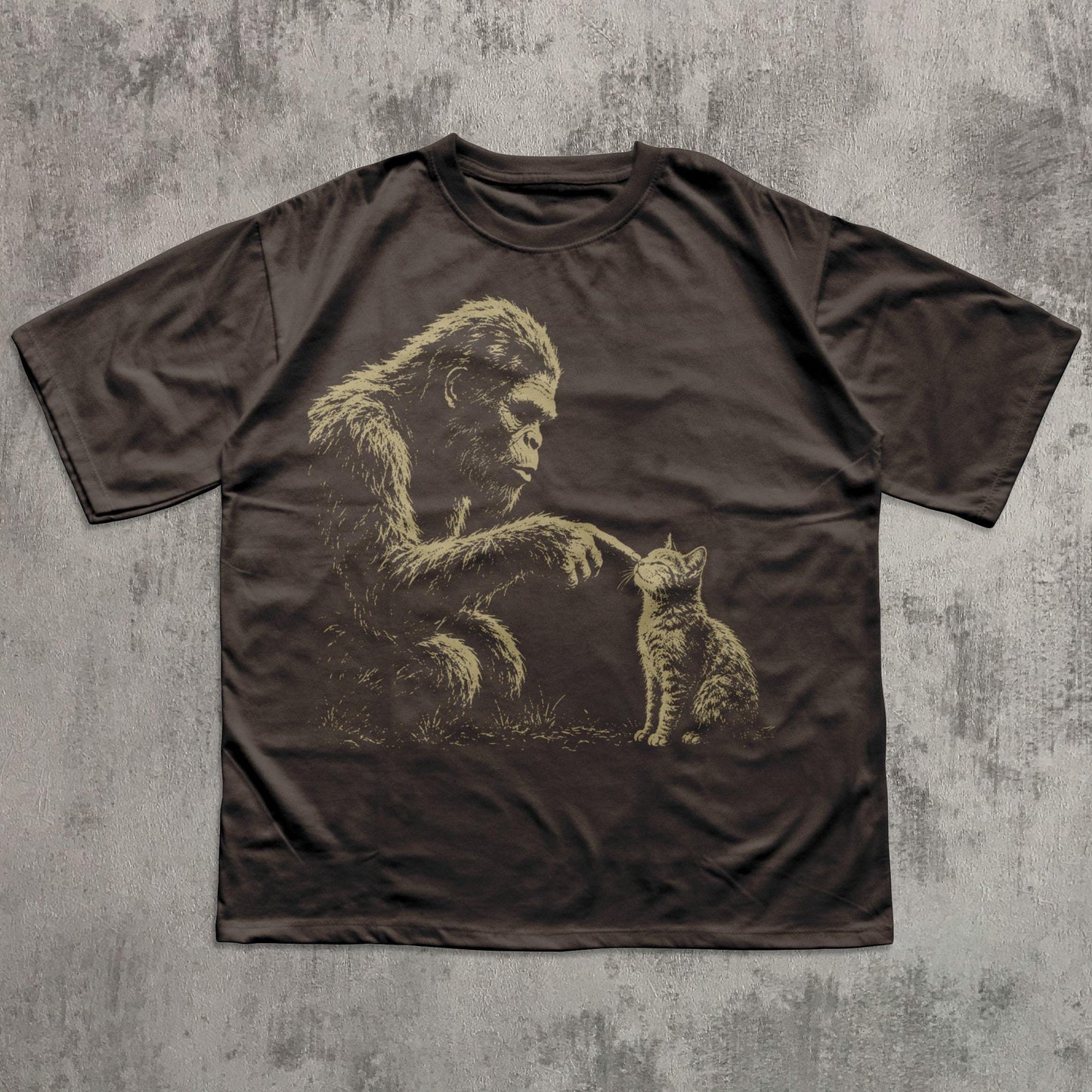 Bigfoot Booping Ca Sasquatch Cat Lover Tee Bigfoot Kitten Cryptid Lover Comfort Colors Tee (4)