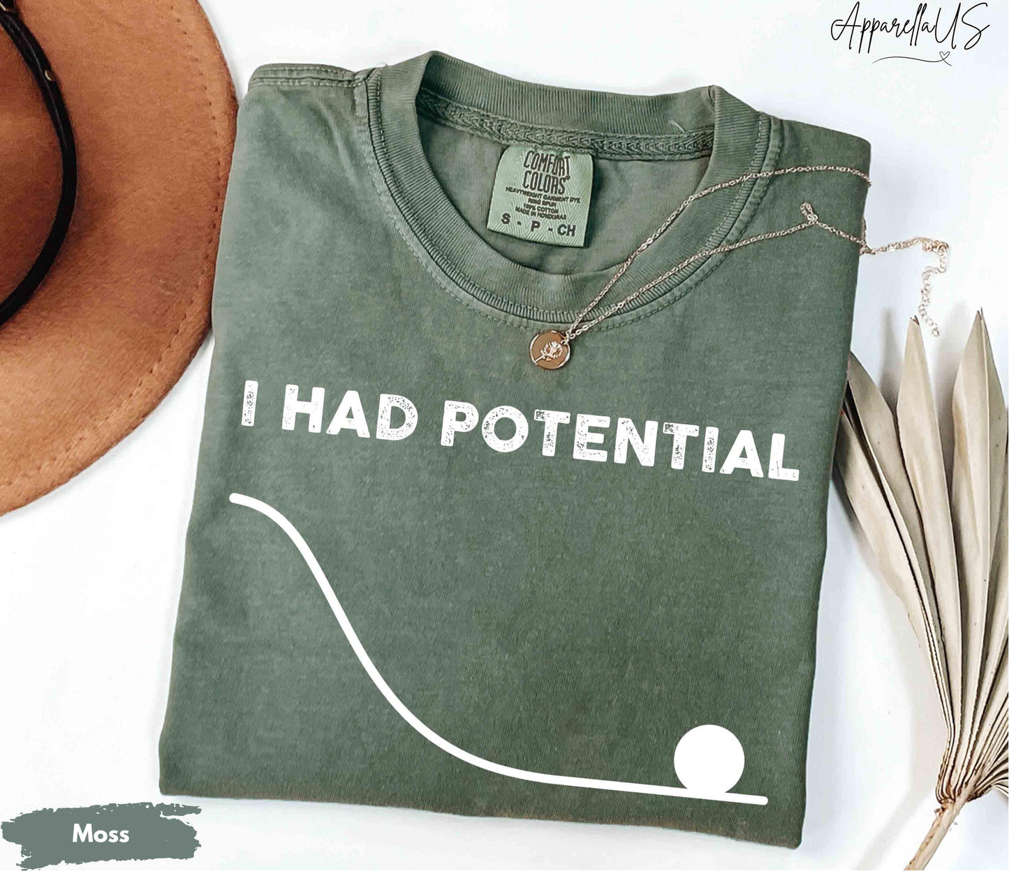 Comfort Colors Potential Downward Sarcastic Adulting Dark Humor Relatable Work Tee (1)